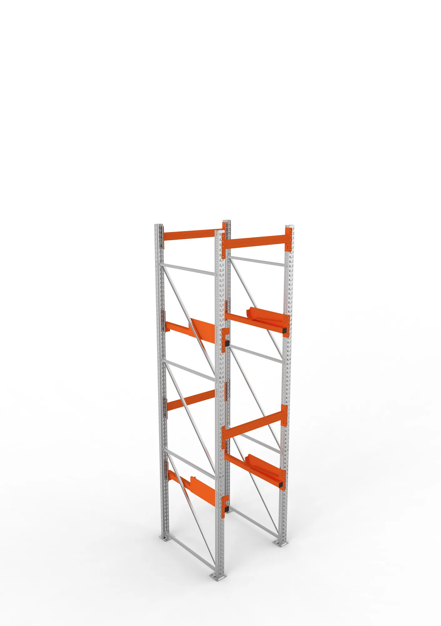 META MULTIPAL, Kabeltrommelregal, Grundregal, 3800 x 900 x 1100 mm, Feldlast 4000 kg, 2 Ebenen, Typ 2, verzinkt – Ansicht von oben
