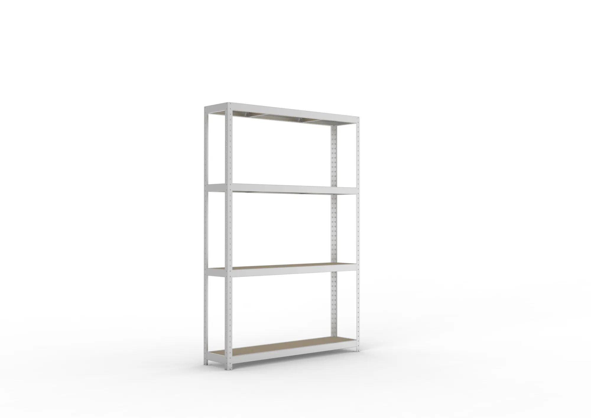 META SPEED-RACK, Weitspannregal, 2470 x 1700 x 400 mm, Fachlast 500 kg, Spanplattenböden, 4 Ebenen – Ansicht in Blickhöhe