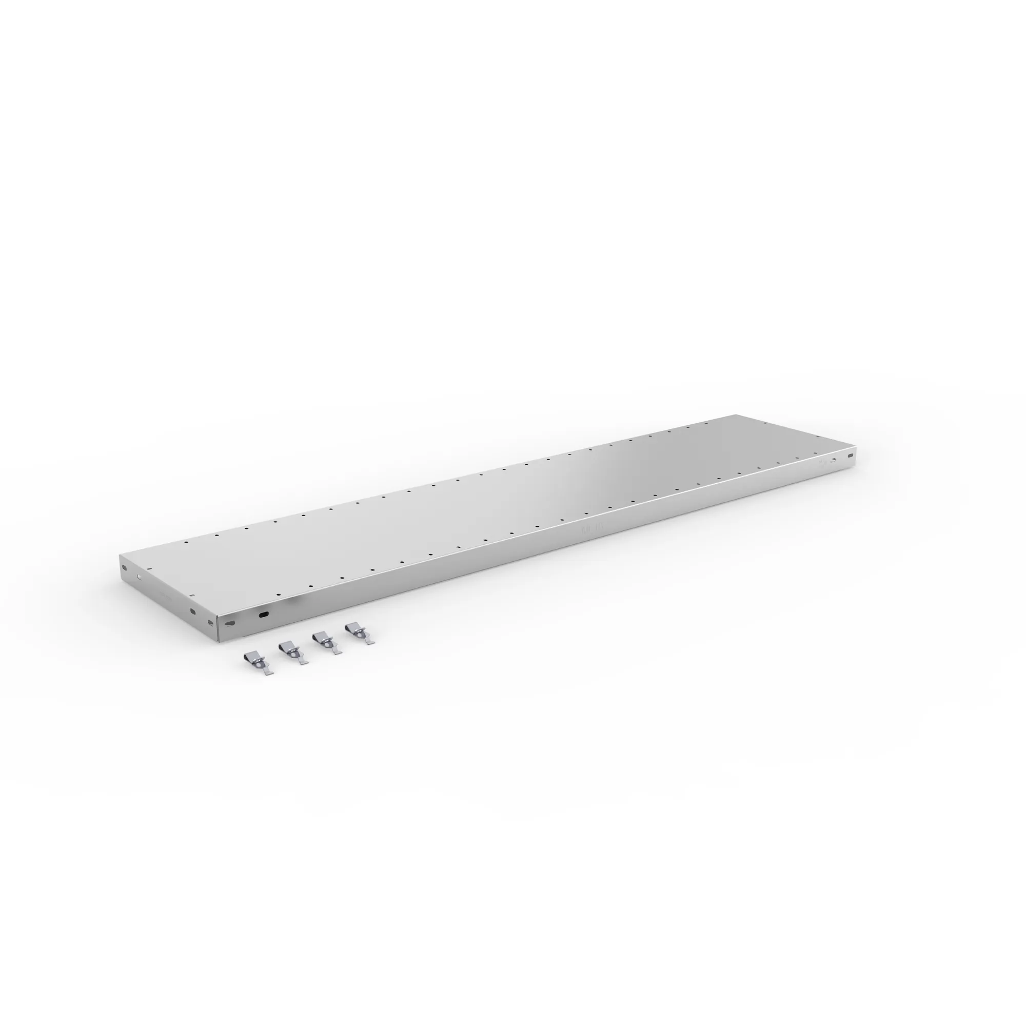 META CLIP, Zusatz-Fachboden, 1300 x 300 mm, 230 kg, verzinkt – Ansicht in Blickhöhe