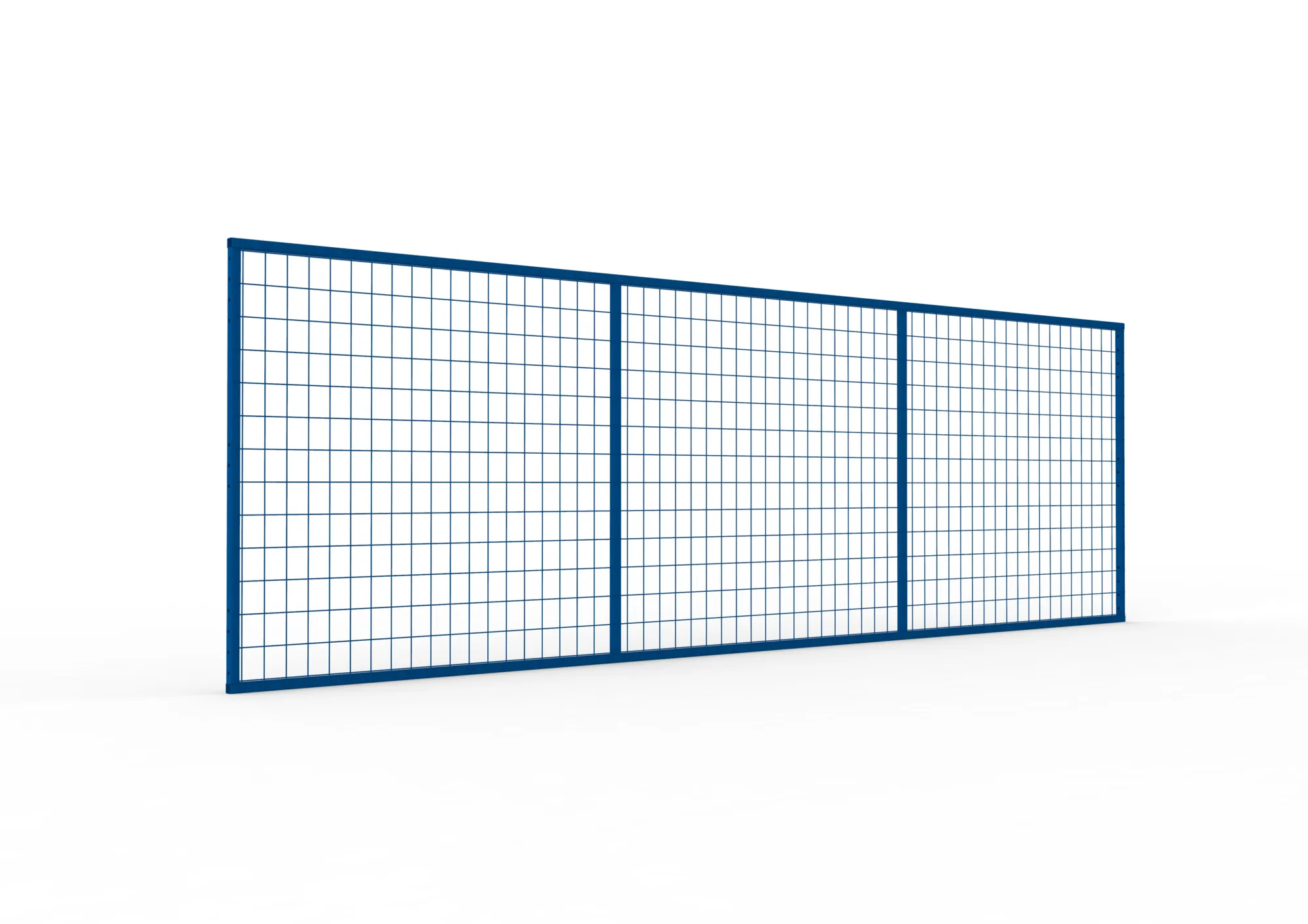 META MULTIPAL, Rückwandgitter, 1100 x 3600 mm, RAL 5010 – Ansicht in Blickhöhe