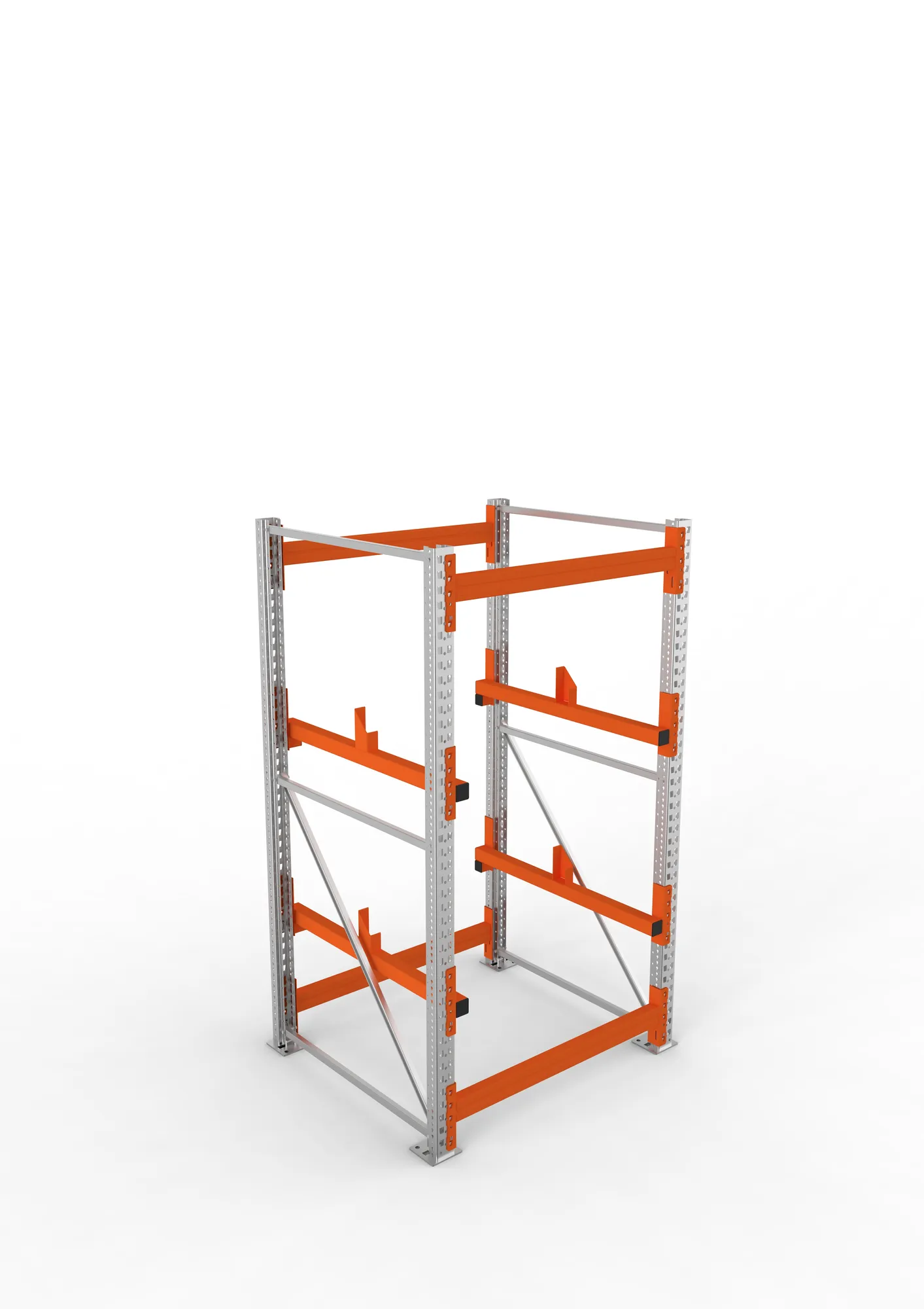 META MULTIPAL, Kabeltrommelregal, Grundregal, 2200 x 1100 x 1100 mm, Feldlast 4000 kg, 2 Ebenen, Typ 1, verzinkt – Ansicht von oben