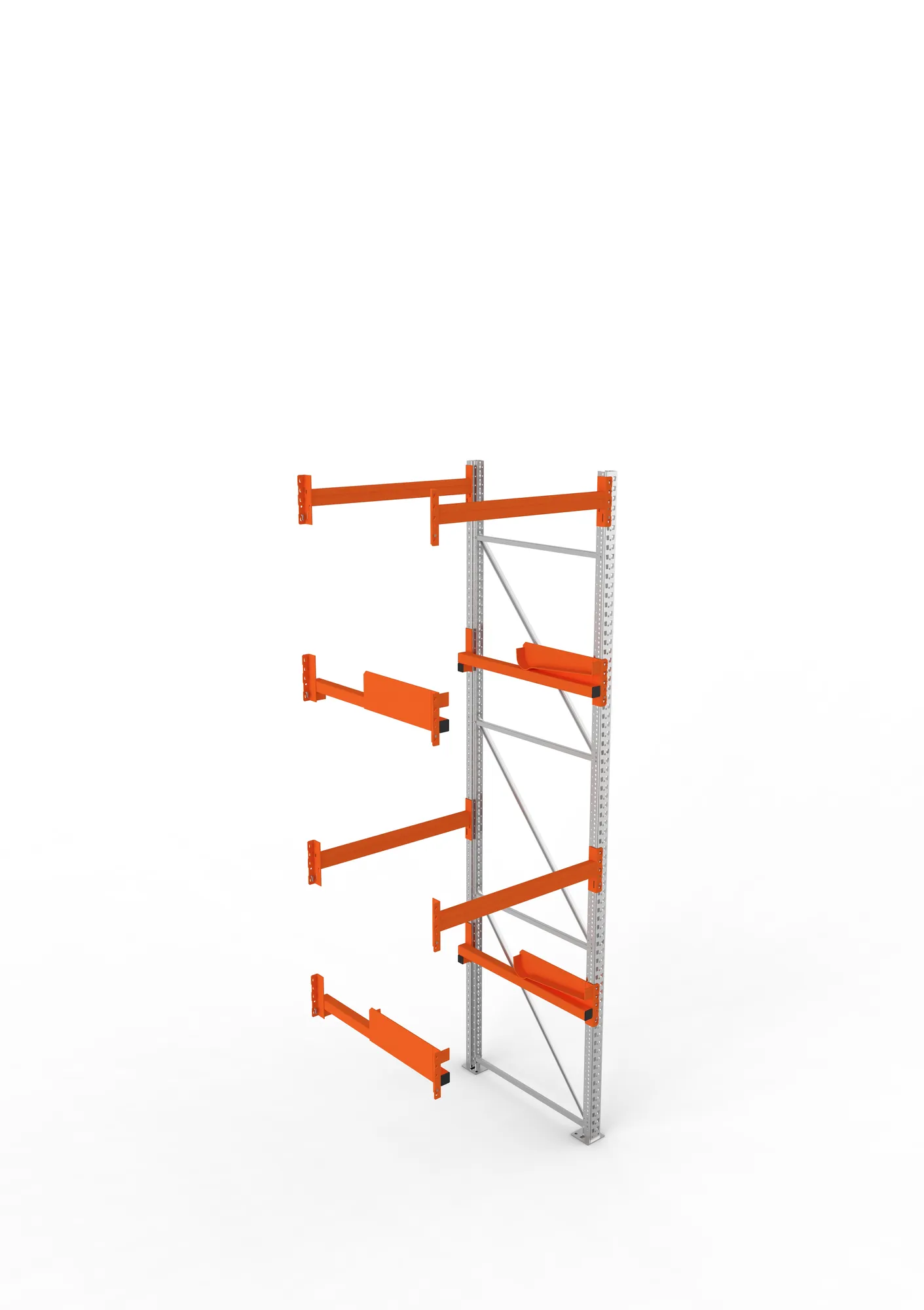 META MULTIPAL, Kabeltrommelregal, Anbauregal, 3800 x 1100 x 1100 mm, Feldlast 4000 kg, 2 Ebenen, Typ 2, verzinkt – Ansicht von oben