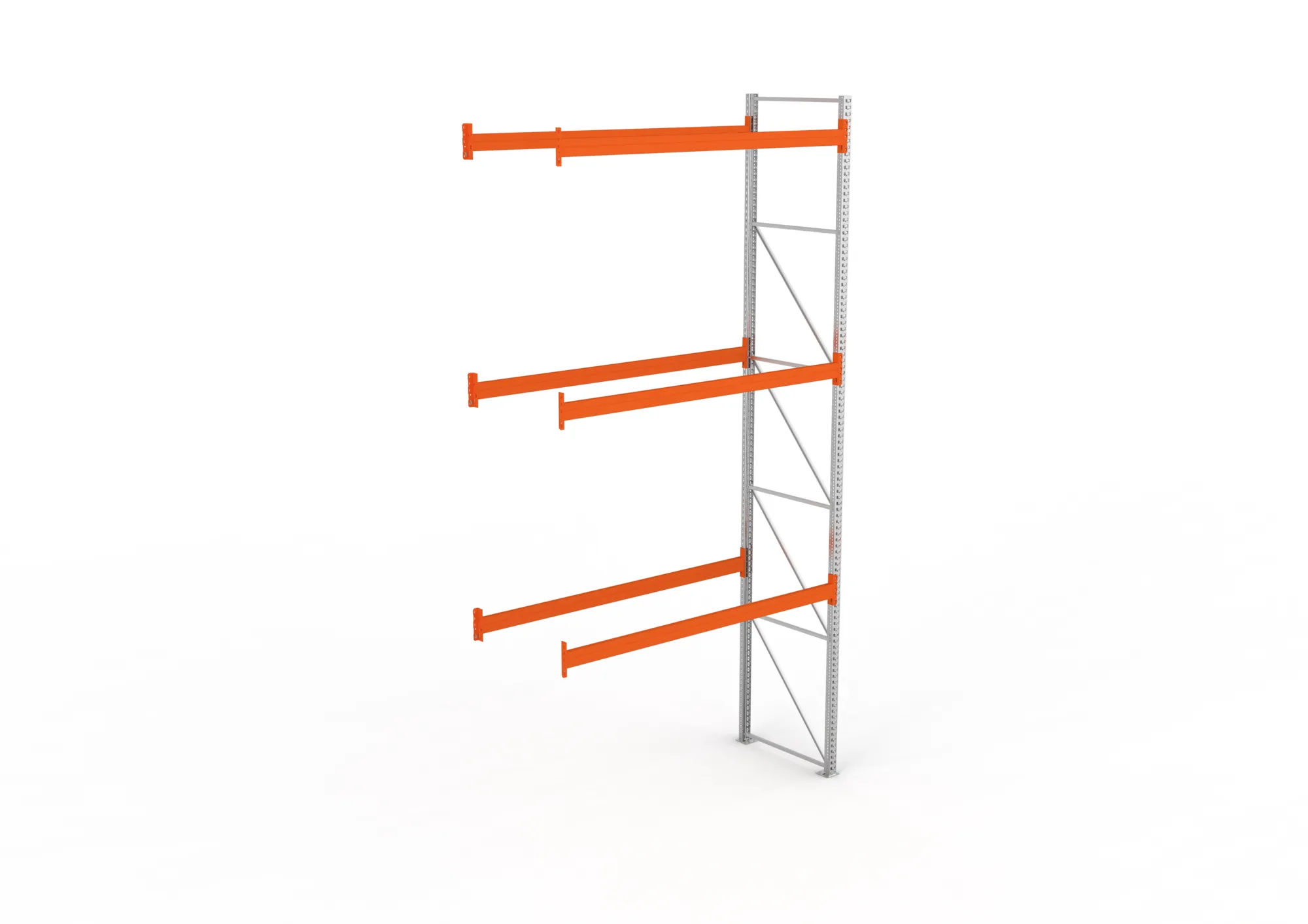 META MULTIPAL, Palettenregal, Anbauregal, 5500 x 2700 x 1100 mm, Fachlast 900 kg, 4 Ebenen, 12 Paletten, verzinkt – Ansicht von oben