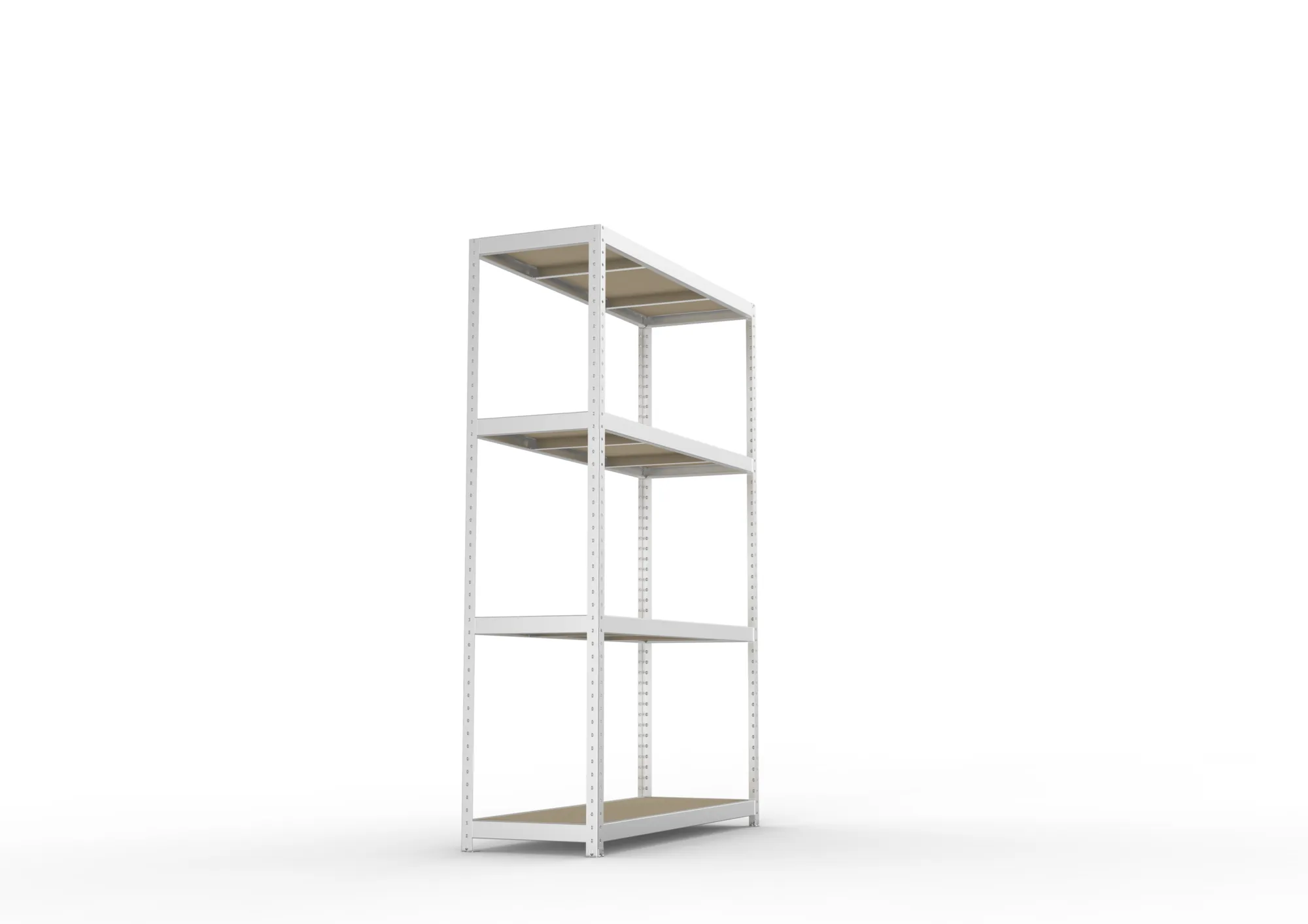 META SPEED-RACK, Weitspannregal, 2470 x 1700 x 600 mm, Fachlast 500 kg, Spanplattenböden, 4 Ebenen – Seitenansicht