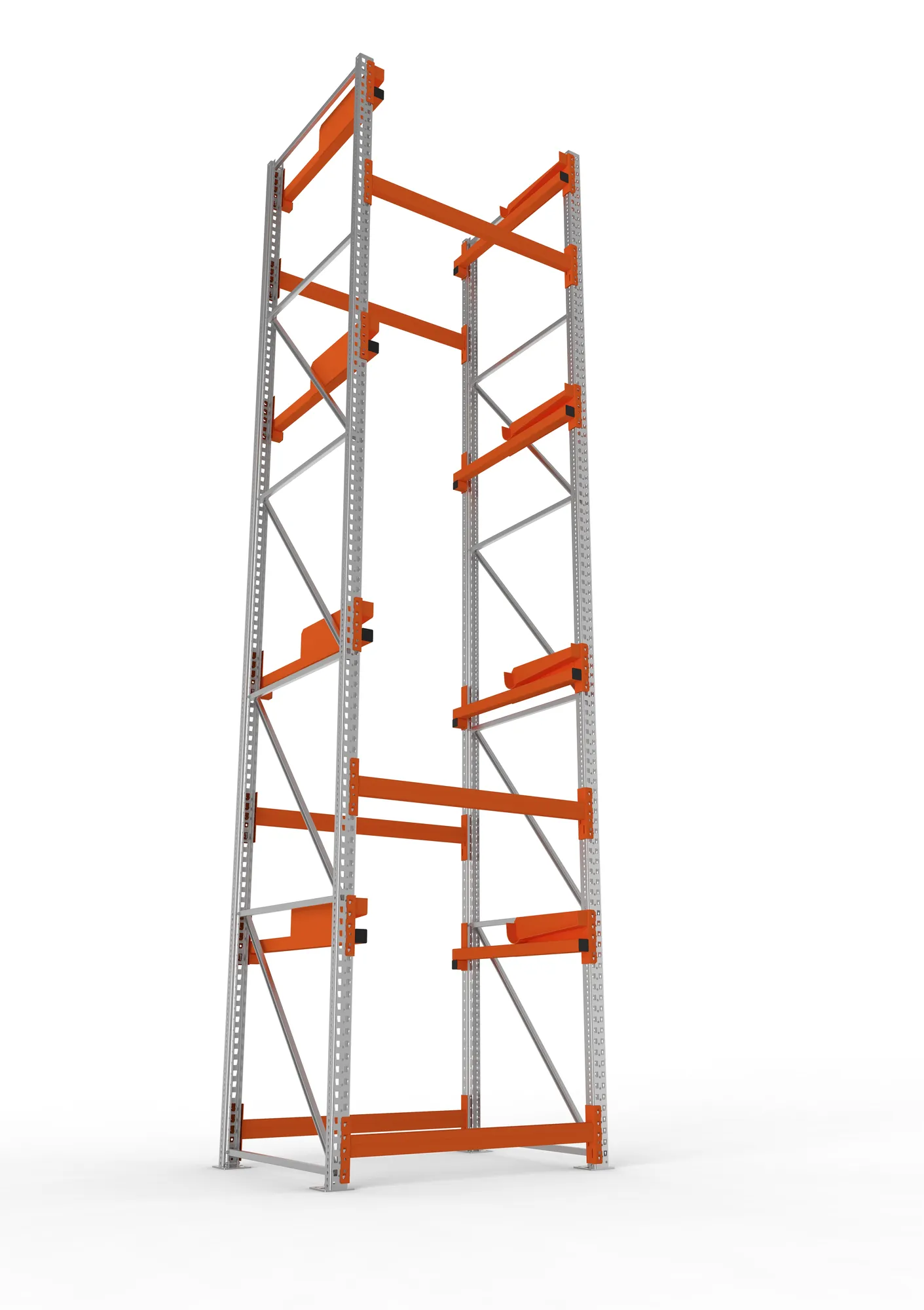 META MULTIPAL, Kabeltrommelregal, Anbauregal, 5500 x 1100 x 1100 mm, Feldlast 5500 kg, 4 Ebenen, Typ 2, verzinkt – Ansicht von unten