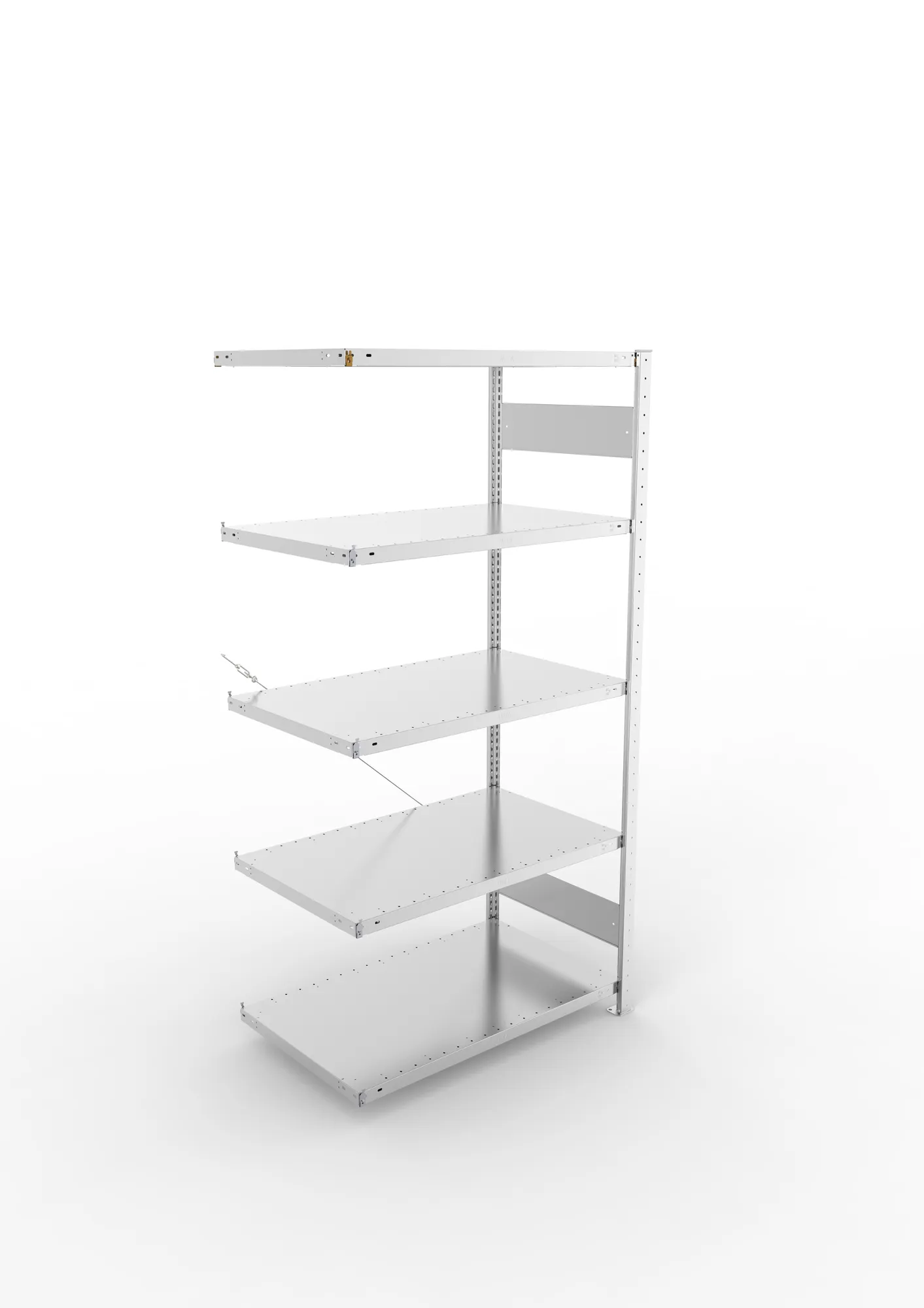 META CLIP, Fachbodenregal, Anbauregal, 2000 x 1000 x 600 mm, Fachlast 330 kg, 5 Ebenen, verzinkt – Ansicht von oben