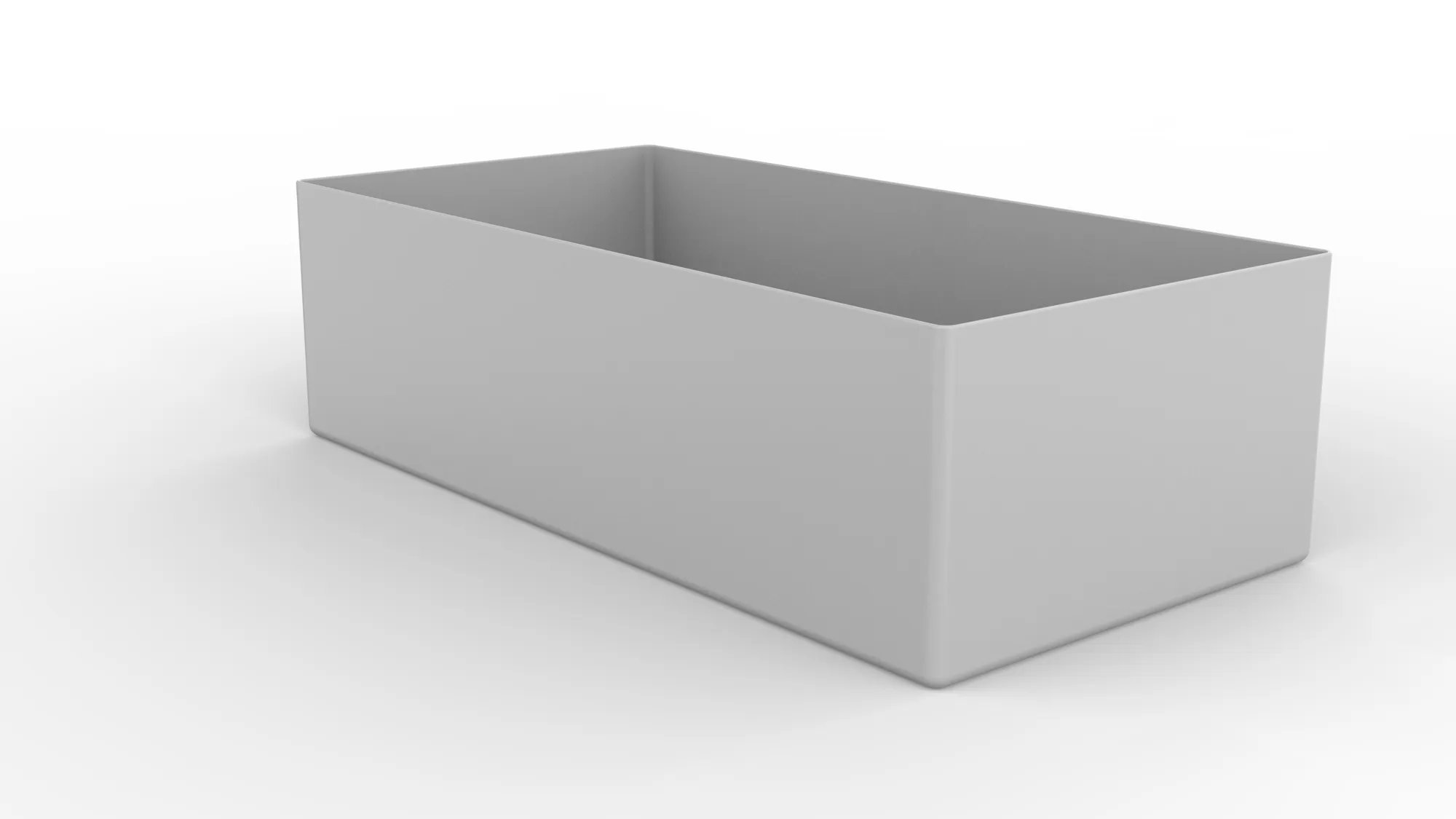 META CLIP, Einsatzkasten für Schubladen, 108 x 216 mm, grau – Ansicht in Blickhöhe
