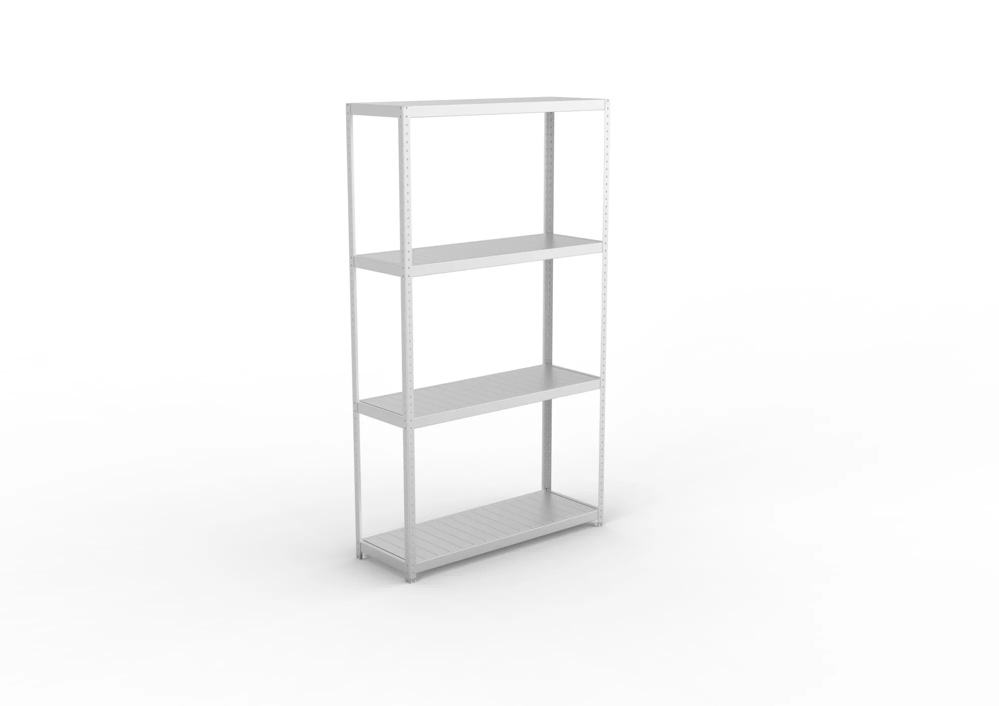 META SPEED-RACK, Weitspannregal, 2970 x 1700 x 600 mm, Fachlast 500 kg, Stahlpaneelböden, 4 Ebenen – Ansicht von oben