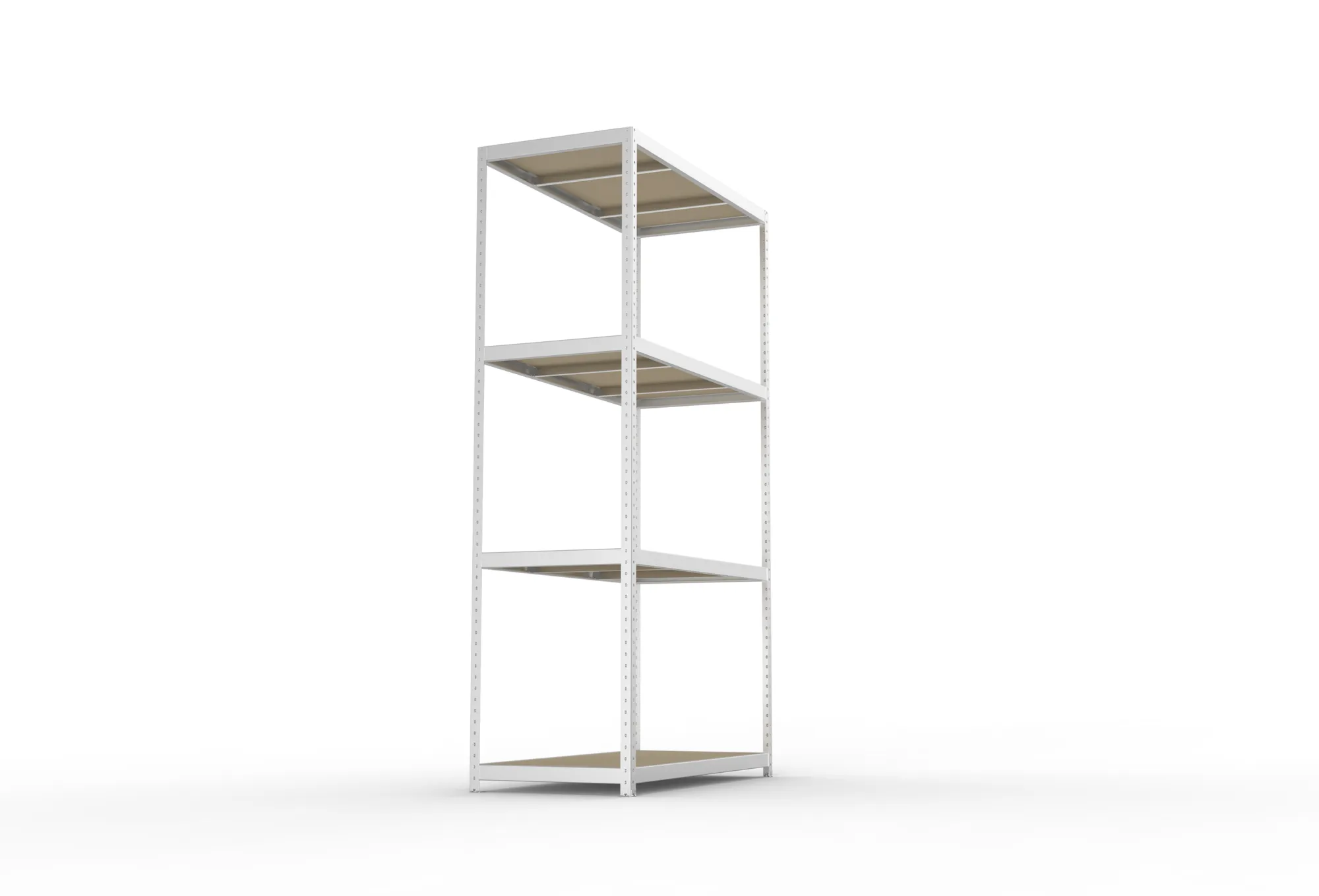 META SPEED-RACK, Weitspannregal, 2970 x 1700 x 800 mm, Fachlast 500 kg, Spanplattenböden, 4 Ebenen – Seitenansicht