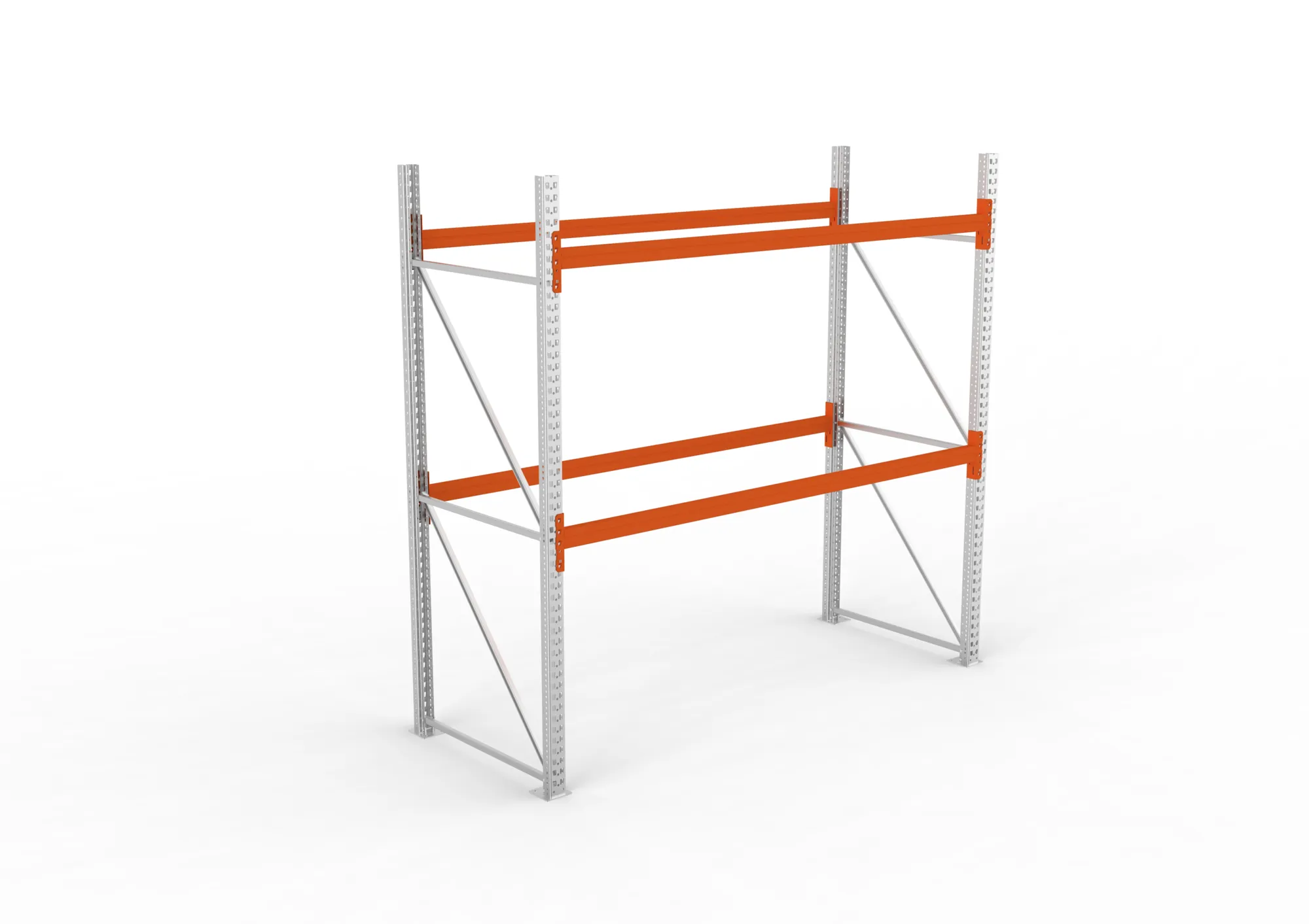 META MULTIPAL, Palettenregal, Grundregal, 2700 x 2700 x 1100 mm, Fachlast 490 kg, 3 Ebenen, 9 Paletten, verzinkt – Ansicht von oben