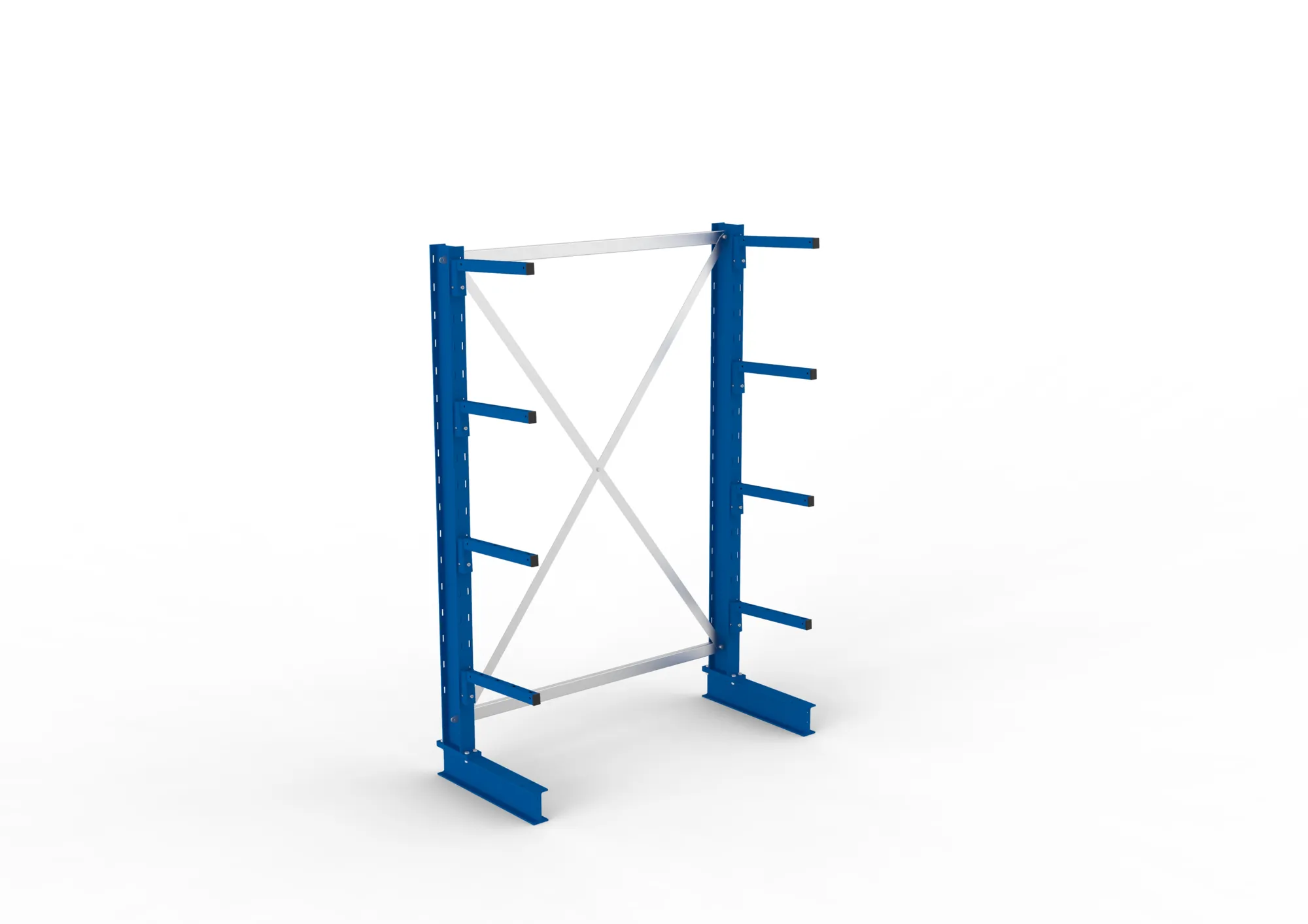 META MULTISTRONG L, Kragarmregal, Grundregal, 2000 x 1300 x 400 mm, Armlast 220 kg, einseitig, 4+1 Ebenen – Ansicht von oben