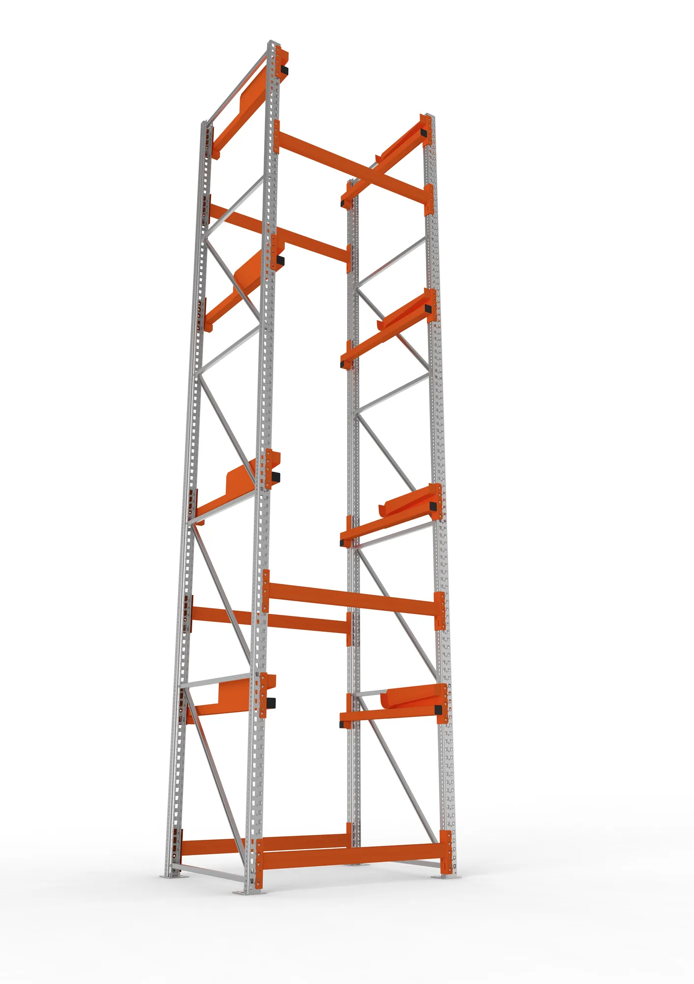 META MULTIPAL, Kabeltrommelregal, Grundregal, 5500 x 1300 x 1100 mm, Feldlast 5500 kg, 4 Ebenen, Typ 2, RAL 5010 – Ansicht von unten