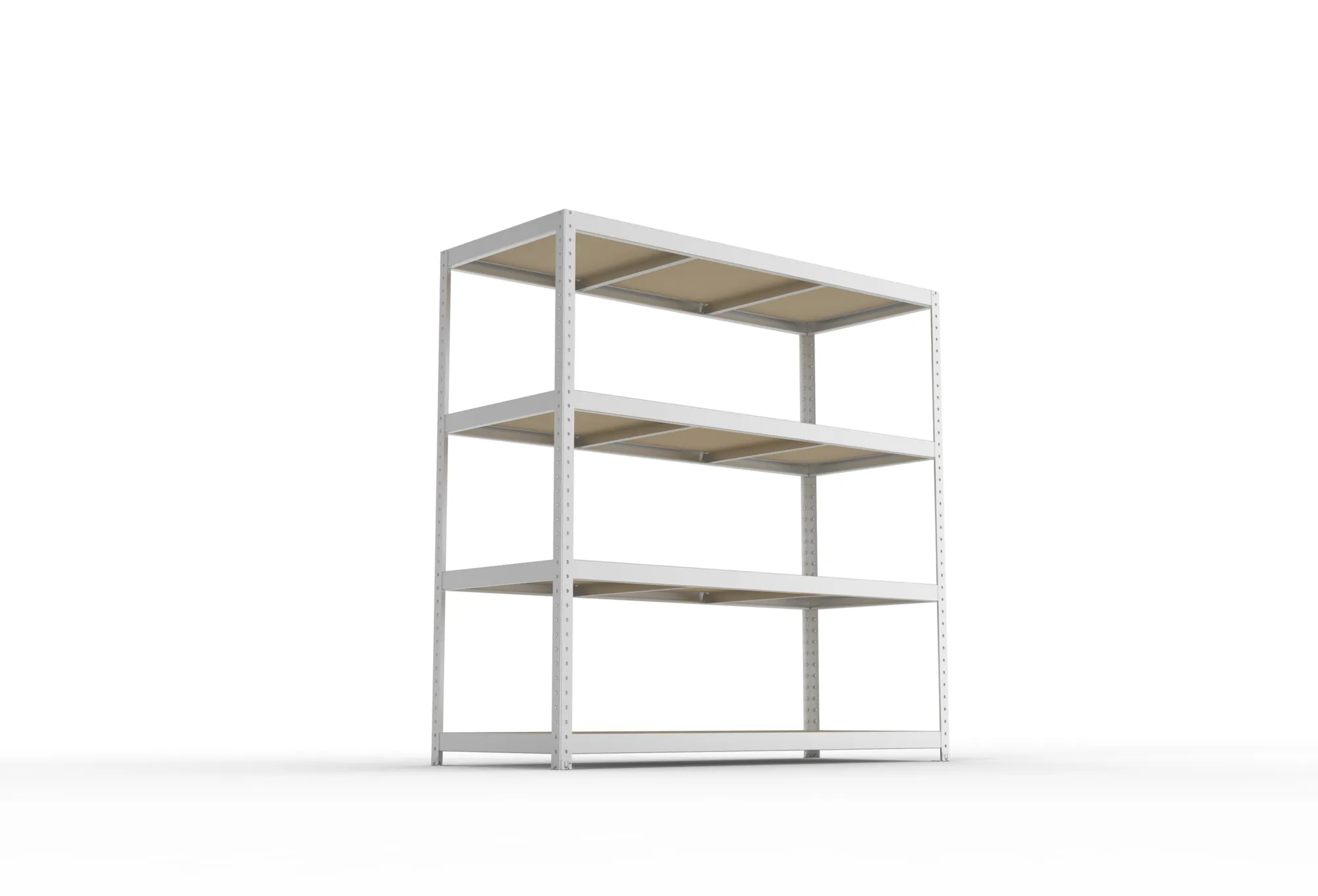META SPEED-RACK, Weitspannregal, 1970 x 2000 x 800 mm, Fachlast 500 kg, Spanplattenböden, 4 Ebenen – Ansicht von unten
