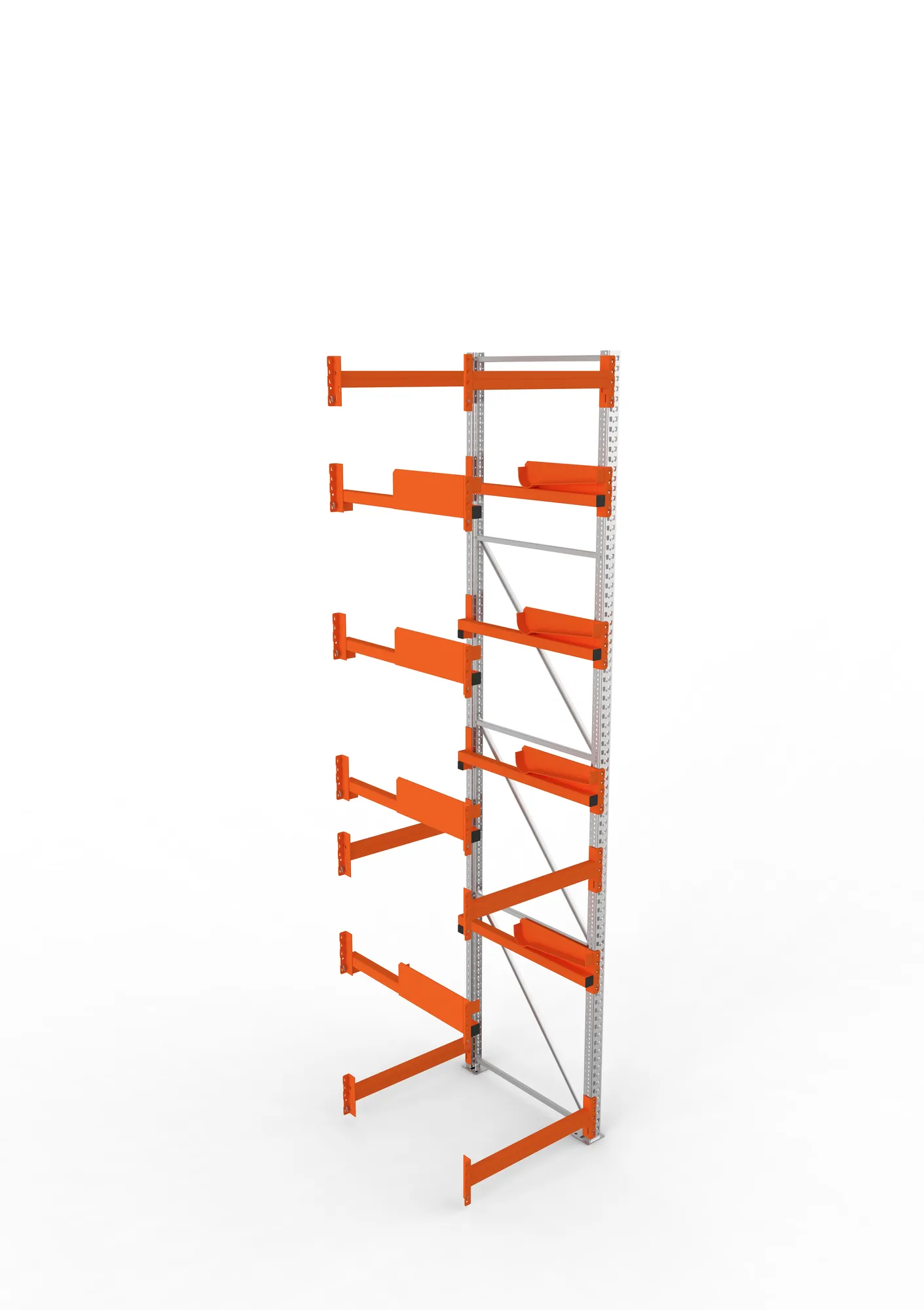 META MULTIPAL, Kabeltrommelregal, Anbauregal, 4400 x 900 x 1100 mm, Feldlast 5500 kg, 4 Ebenen, Typ 2, RAL 5010 – Ansicht von oben