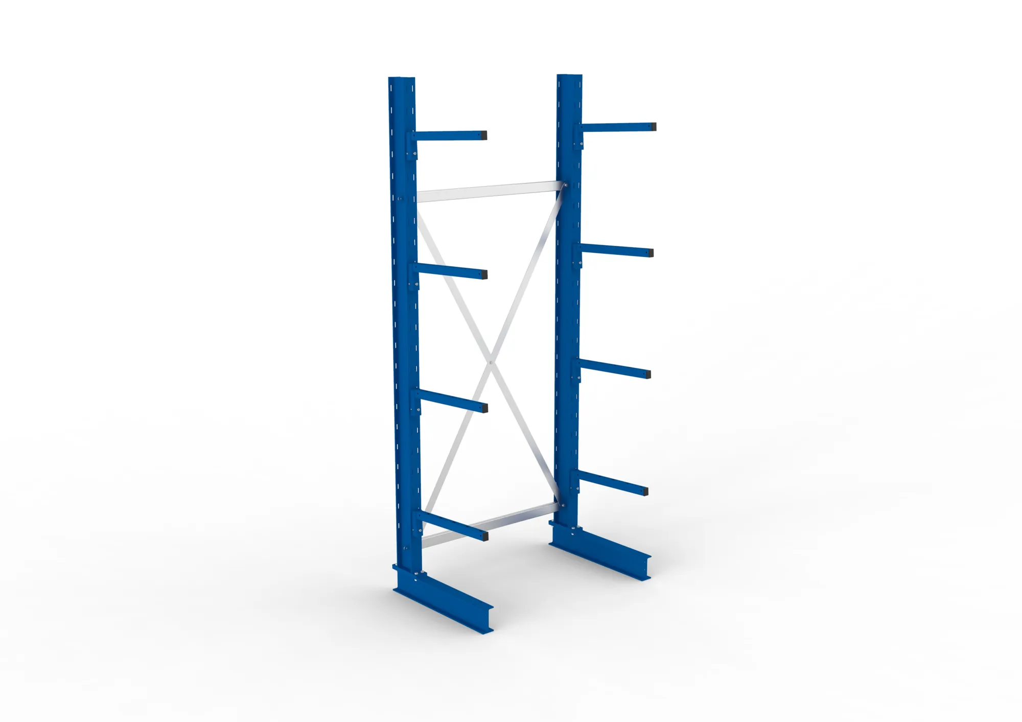 META MULTISTRONG L, Kragarmregal, Grundregal, 2500 x 1000 x 500 mm, Armlast 175 kg, einseitig, 4+1 Ebenen – Ansicht von oben