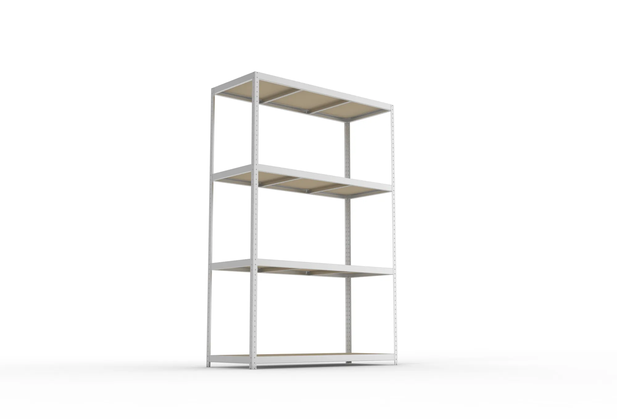 META SPEED-RACK, Weitspannregal, 2970 x 2000 x 800 mm, Fachlast 500 kg, Spanplattenböden, 4 Ebenen – Ansicht von unten