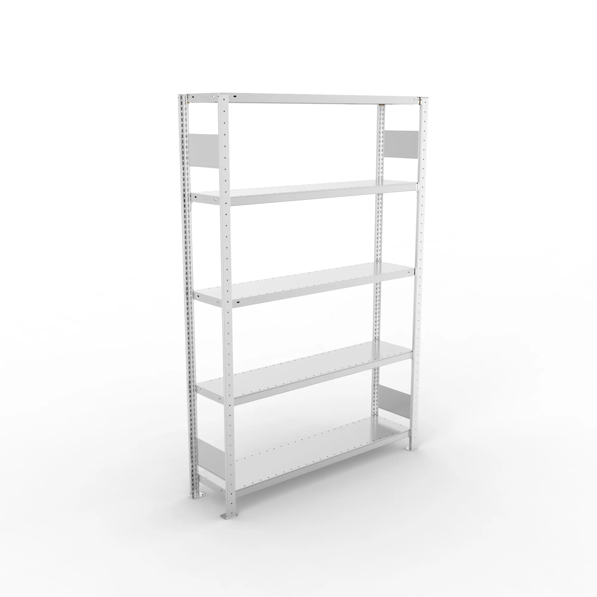 META CLIP S3, Fachbodenregal, Grundregal, 2000 x 1300 x 300 mm, Fachlast 230 kg, 4 Ebenen, Längsriegel, verzinkt – Ansicht von oben