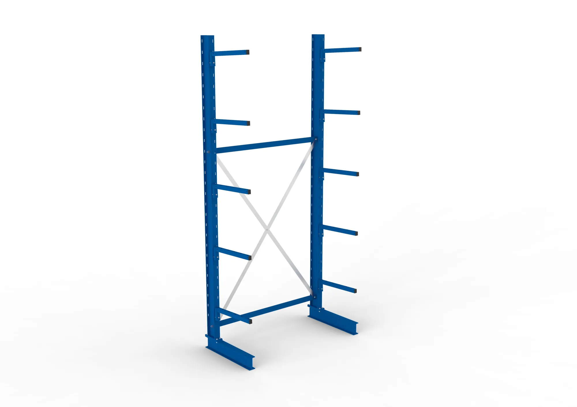 META MULTISTRONG L, Kragarmregal, Grundregal, 3000 x 1300 x 500 mm, Armlast 175 kg, einseitig, 5+1 Ebenen – Ansicht von oben