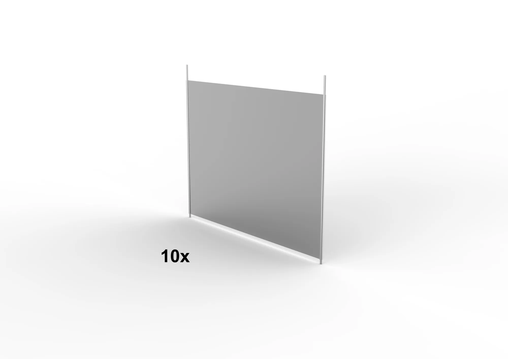 META CLIP, Fachteiler durchgehend, 400 x 500 mm, verzinkt, 10 Stück – Ansicht in Blickhöhe