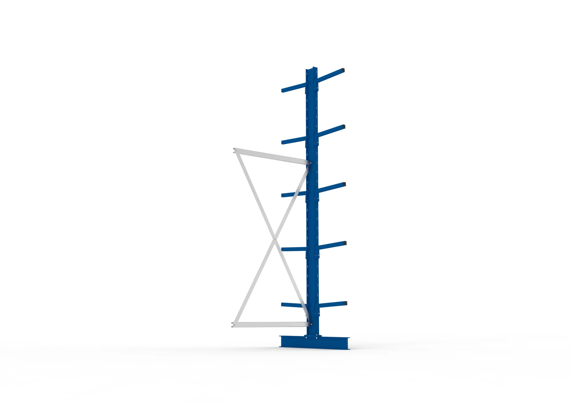 META MULTISTRONG L, Kragarmregal, Anbauregal, 3000 x 1000 x 800 mm, Armlast 220 kg, doppelseitig, 5+1 Ebenen – Ansicht von unten