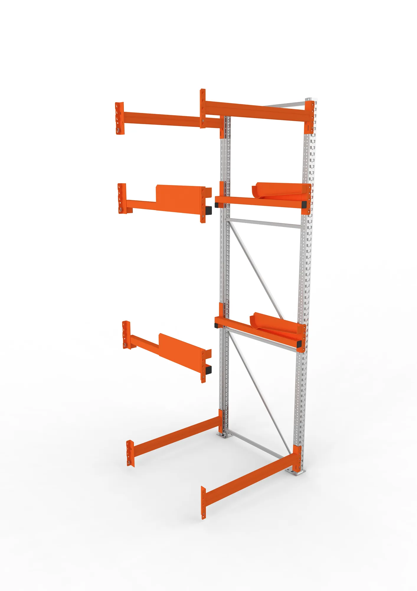 META MULTIPAL, Kabeltrommelregal, Anbauregal, 3300 x 1100 x 1100 mm, Feldlast 4000 kg, 2 Ebenen, Typ 2, verzinkt – Ansicht von oben