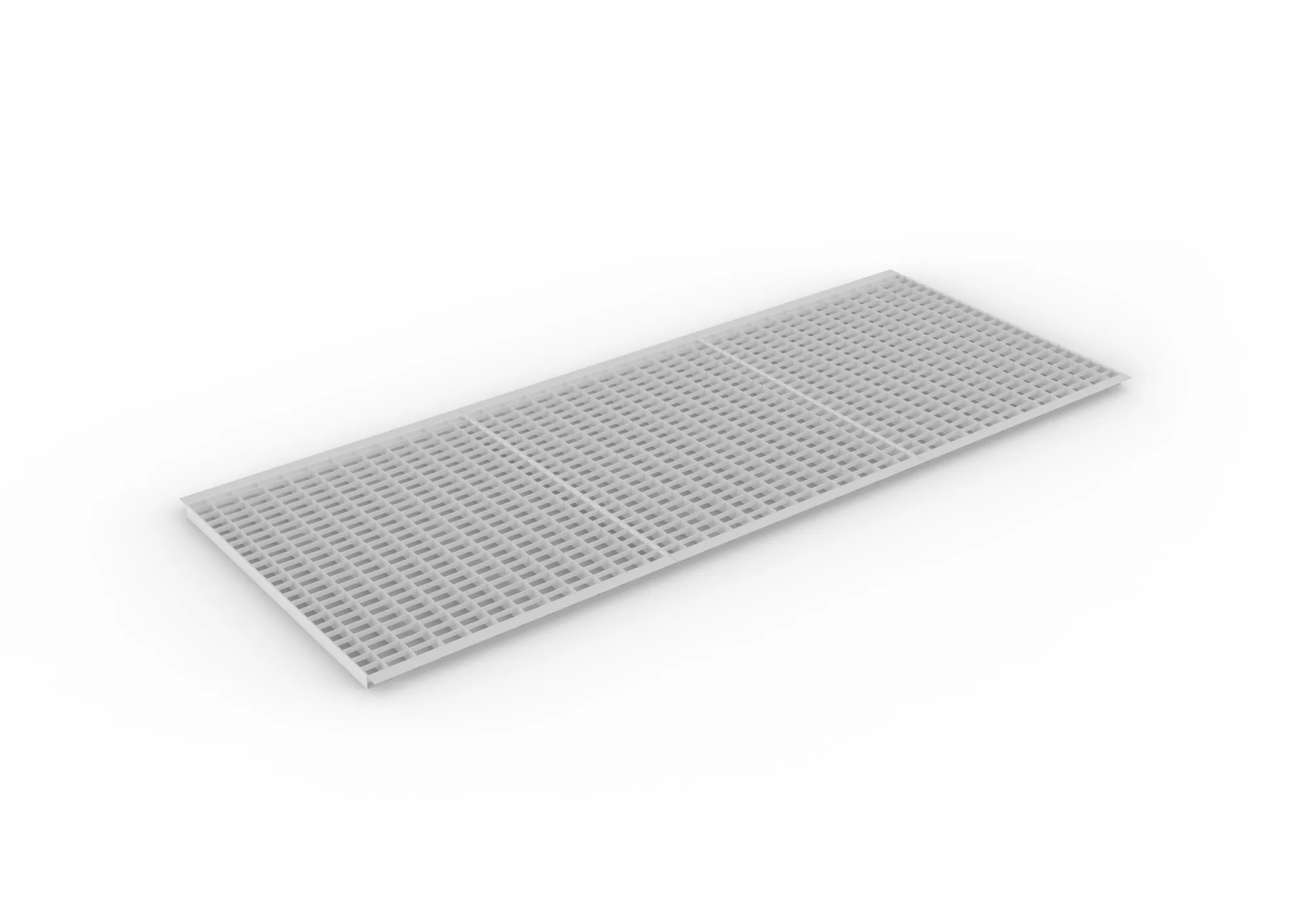 META MULTIPAL, Gitterrostboden eingelegt, 2700 x 1100 mm, 850 kg/m², feuerverzinkt – Ansicht in Blickhöhe