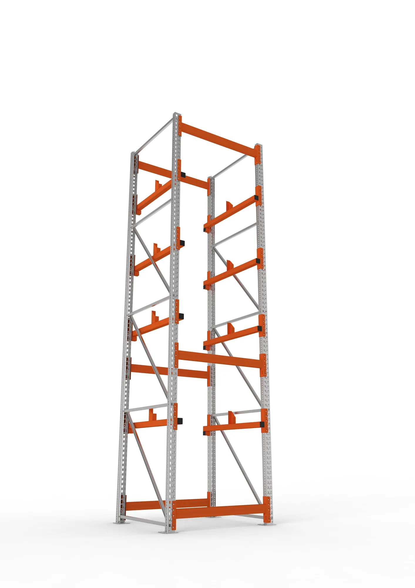 META MULTIPAL, Kabeltrommelregal, Grundregal, 4400 x 1100 x 1100 mm, Feldlast 5500 kg, 2 Ebenen, Typ 1, verzinkt – Ansicht von unten