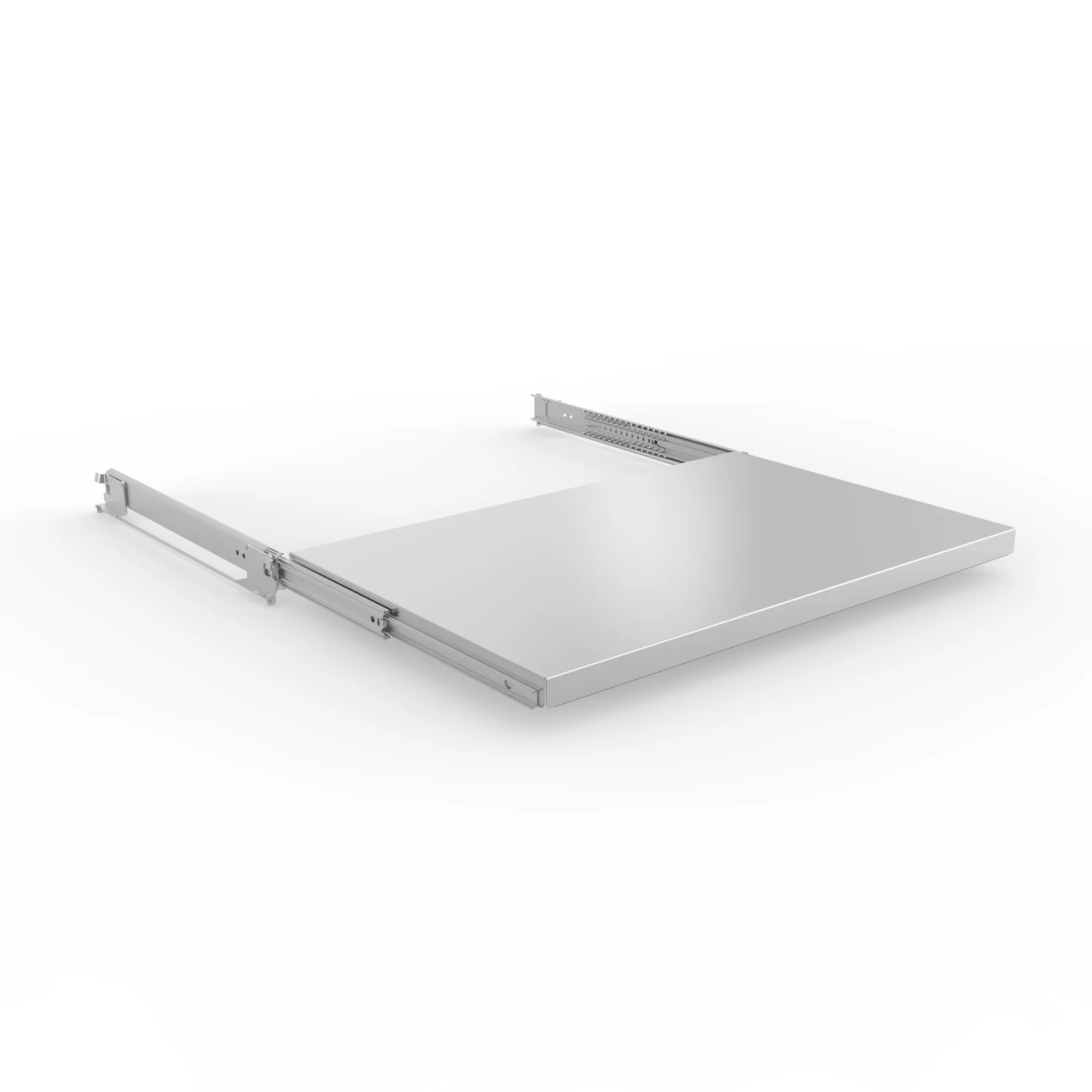 META CLIP, Fachboden ausziehbar, 1000 x 600 mm, verzinkt, inkl. Auszug – Ansicht in Blickhöhe