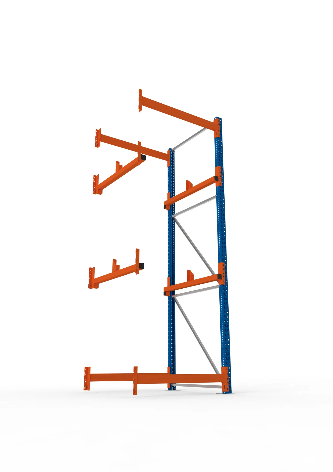 META MULTIPAL, Kabeltrommelregal, Anbauregal, 3300 x 1100 x 1100 mm, Feldlast 4000 kg, 2 Ebenen, Typ 1, RAL 5010 – Ansicht von unten
