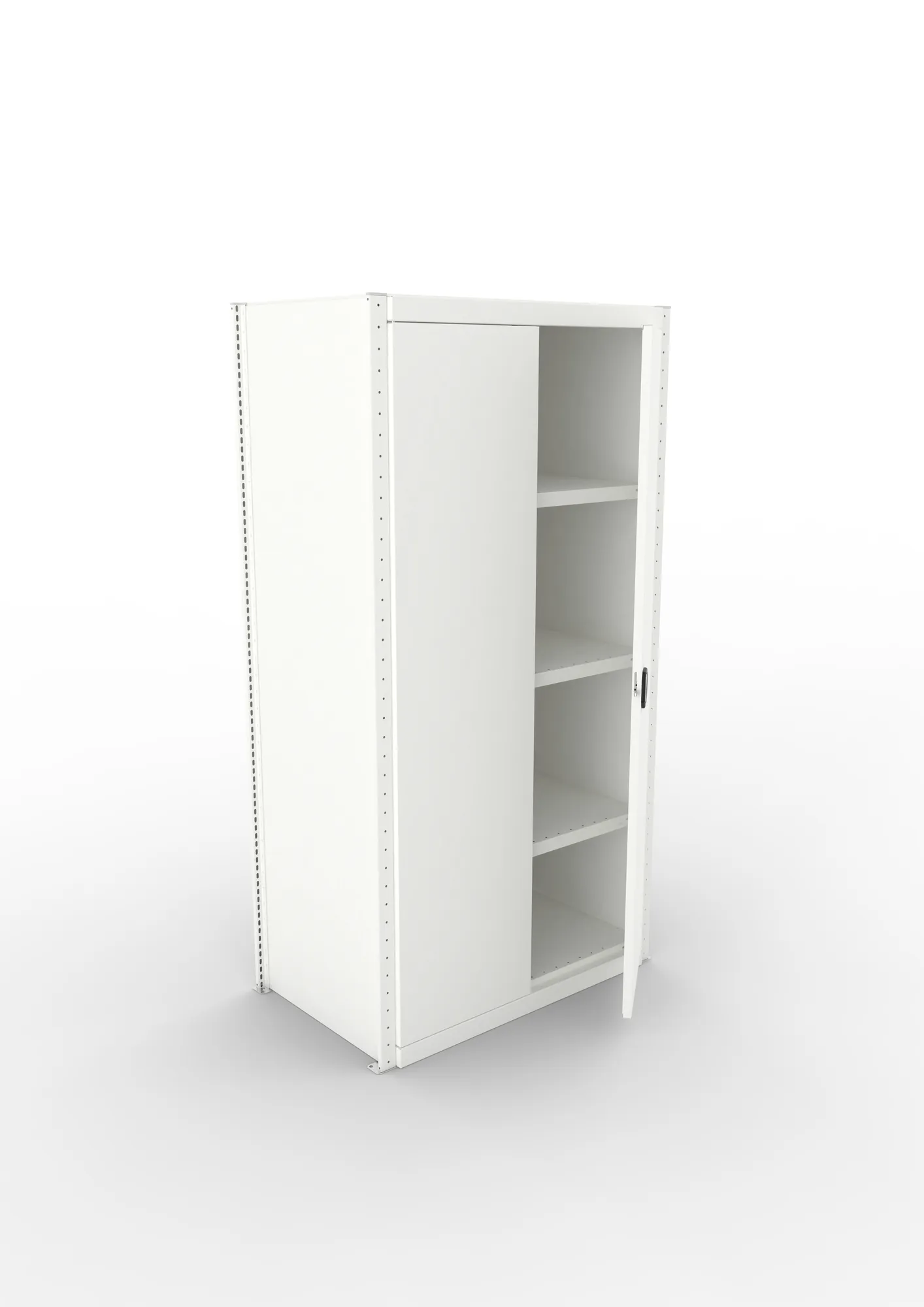 META CLIP, Schrankmodul, Grundregal, Variante 3, 2000 x 1000 x 600 mm, mit Volltür, RAL 7035 – Ansicht von oben