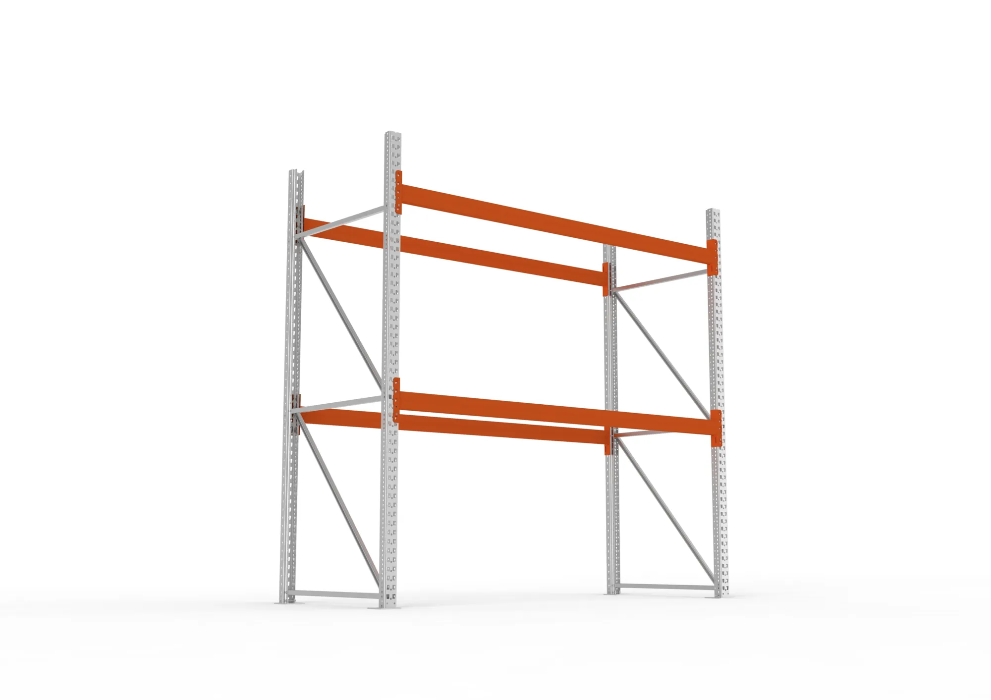 META MULTIPAL, Palettenregal, Grundregal, 2700 x 2700 x 1100 mm, Fachlast 780 kg, 3 Ebenen, 9 Paletten, verzinkt – Ansicht von unten