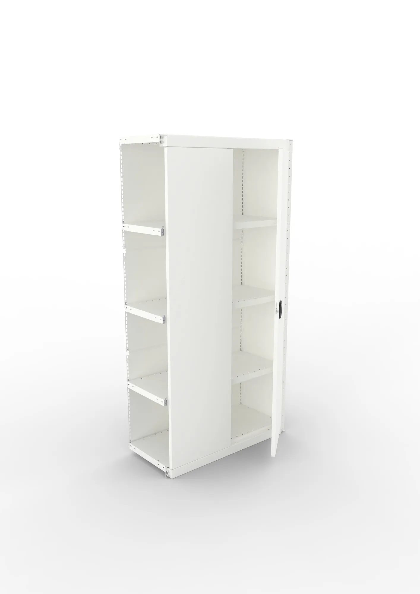 META CLIP, Schrankmodul, Anbauregal, Variante 3, 2000 x 1000 x 400 mm, mit Volltür, RAL 7035 – Ansicht von oben