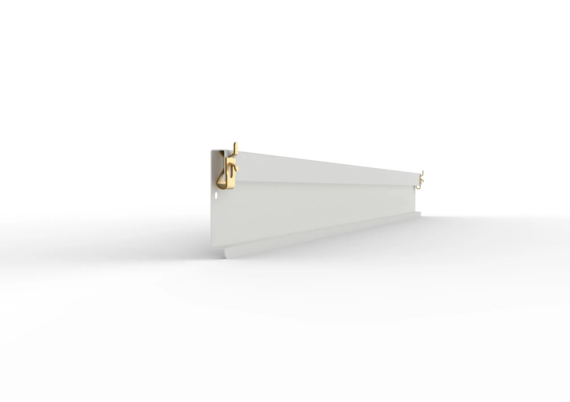 META CLIP, Schüttgutleiste, 1000 mm, RAL 7035 – Seitenansicht