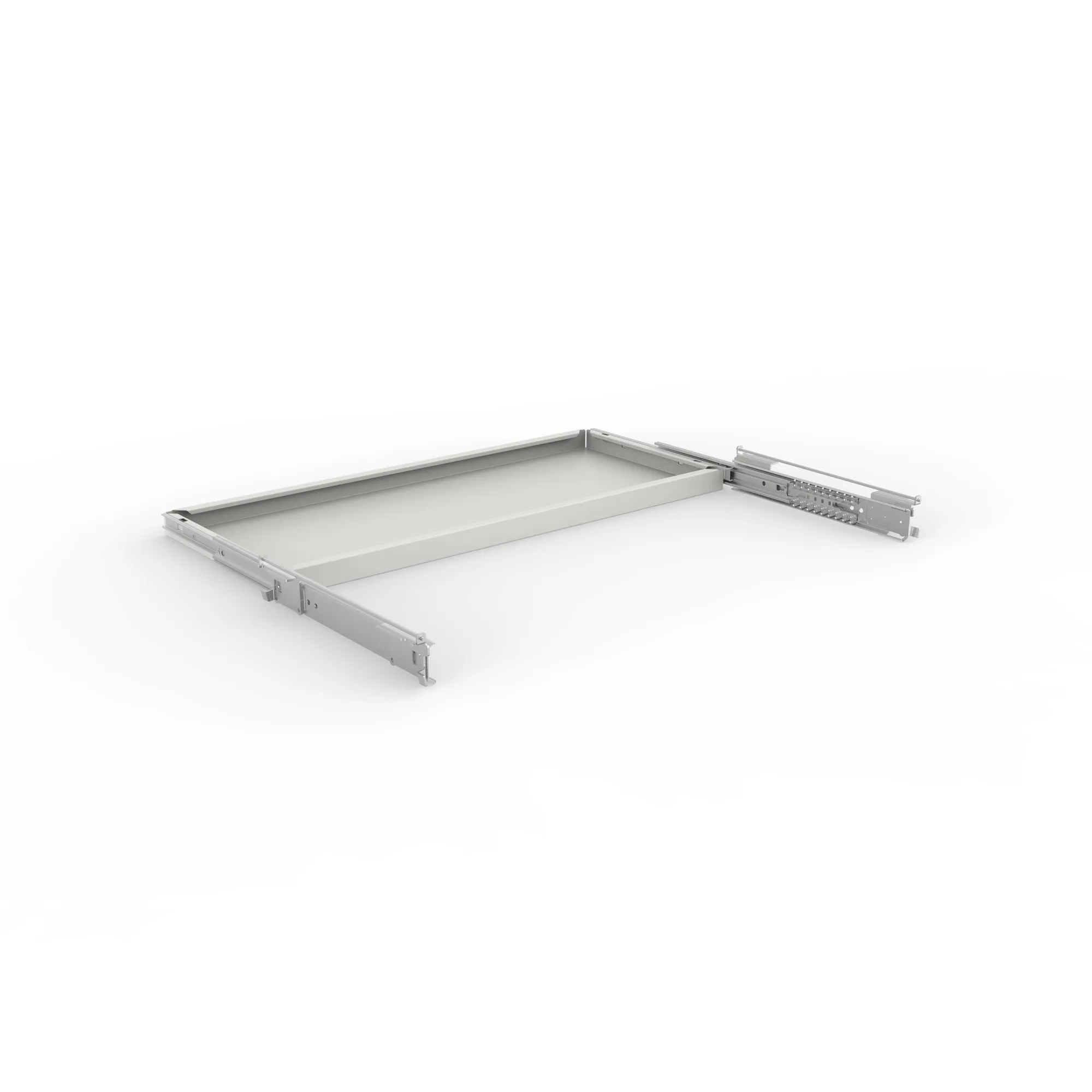 META CLIP, Fachboden ausziehbar, 1000 x 400 mm, RAL 7035, inkl. Auszug