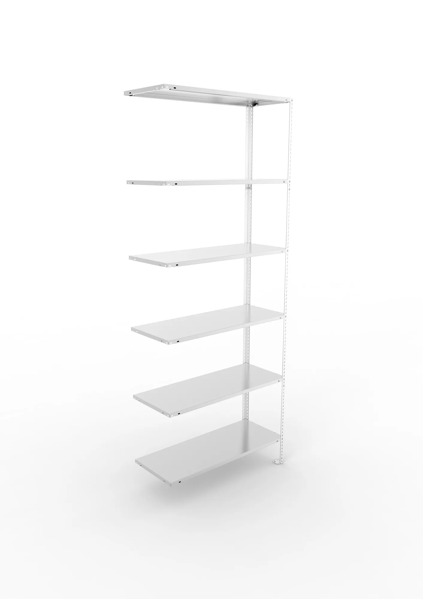META FIX, Fachbodenregal, Anbauregal, 2500 x 1000 x 400 mm, Fachlast 80 kg, 6 Ebenen, verzinkt – Ansicht von oben