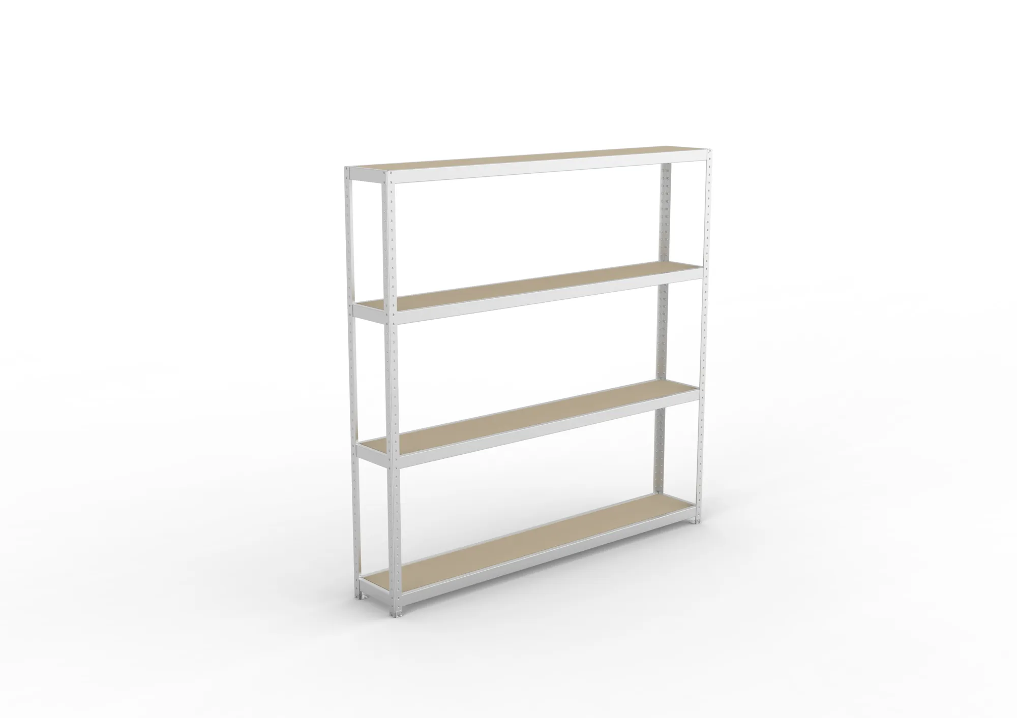 META SPEED-RACK, Weitspannregal, 2470 x 2500 x 400 mm, Fachlast 400 kg, Spanplattenböden, 4 Ebenen – Ansicht von oben