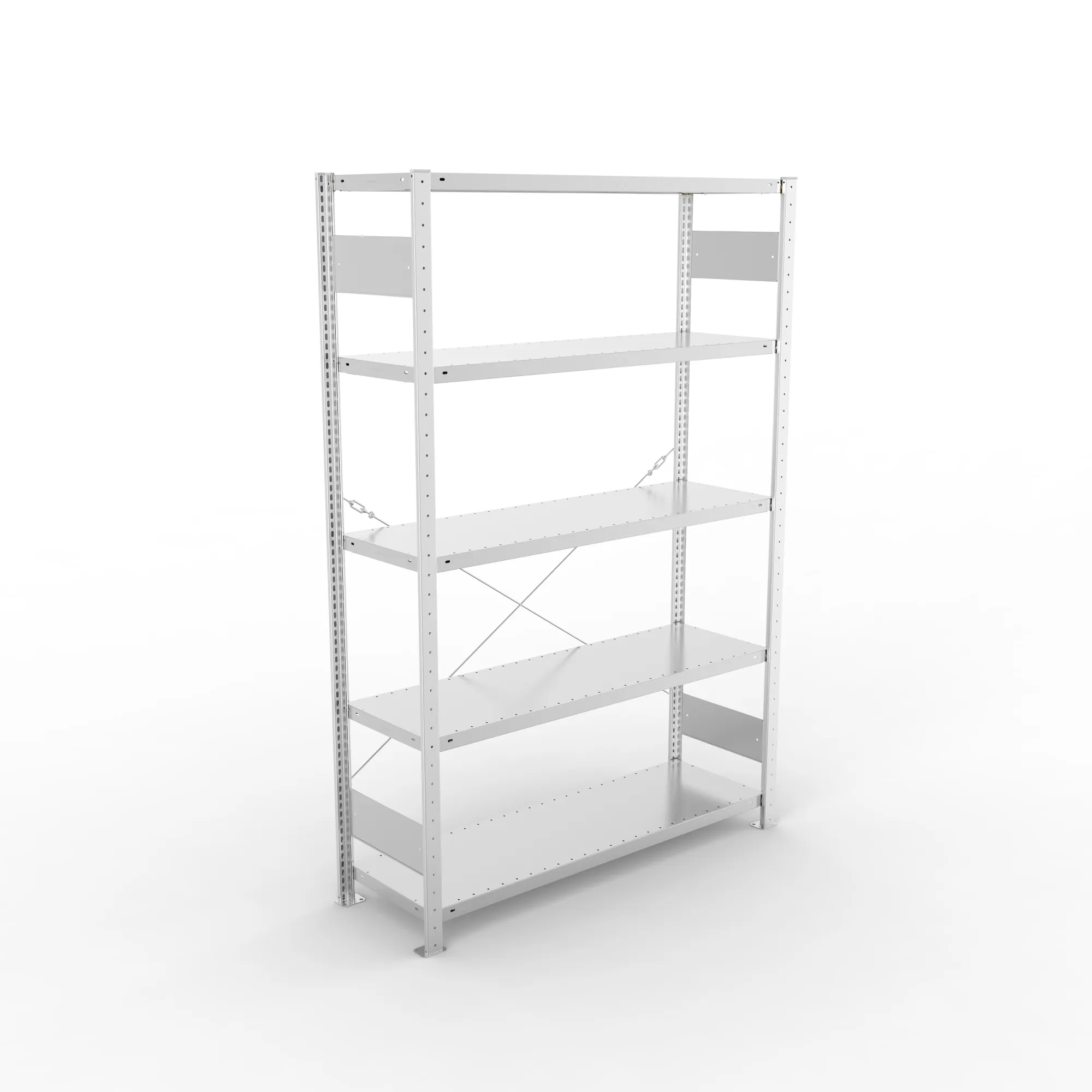 META CLIP, Fachbodenregal, Grundregal, 2000 x 1300 x 400 mm, Fachlast 230 kg, 5 Ebenen, verzinkt – Ansicht von oben