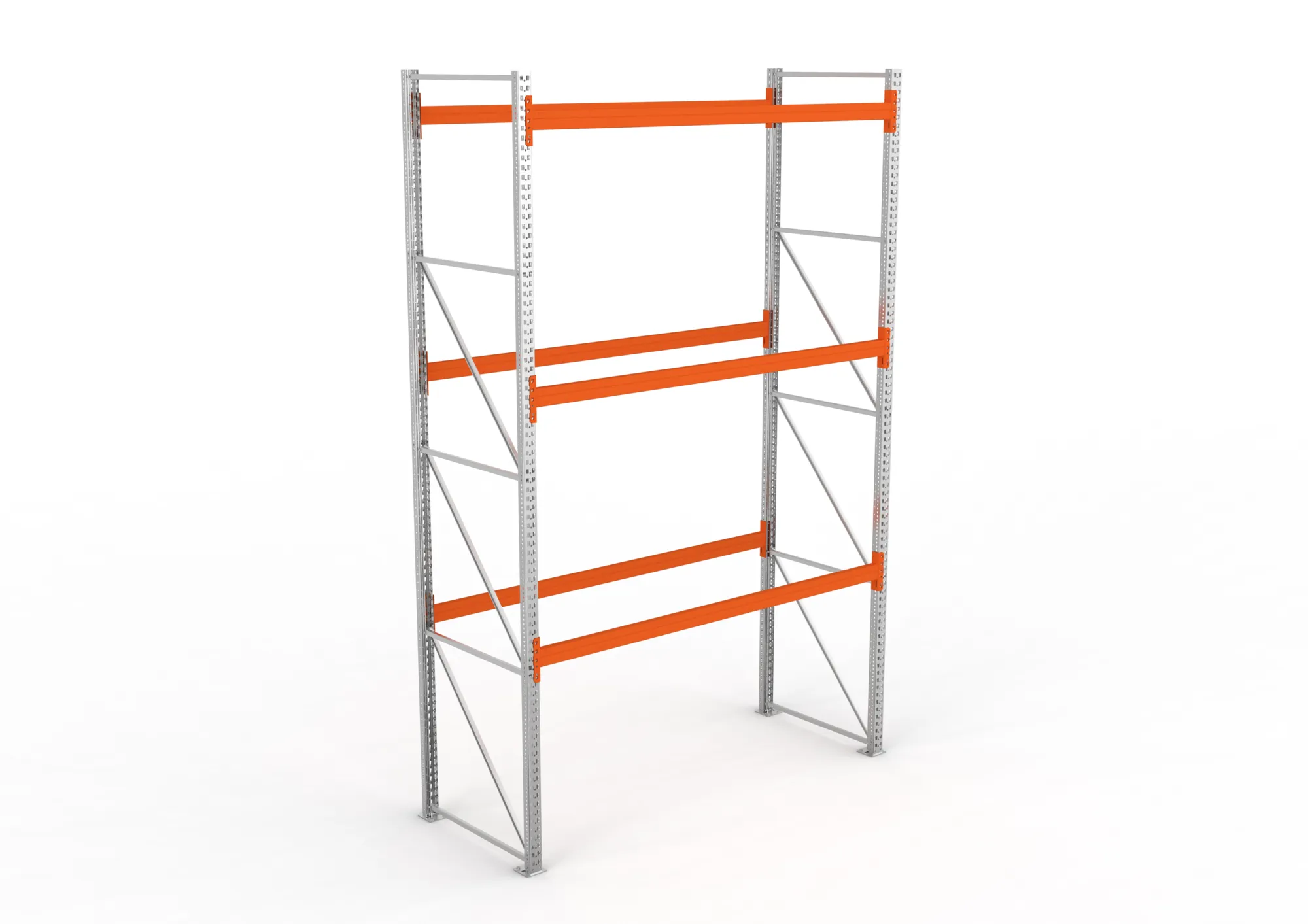 META MULTIPAL, Palettenregal, Grundregal, 4400 x 2700 x 1100 mm, Fachlast 780 kg, 4 Ebenen, 12 Paletten, verzinkt – Ansicht von oben