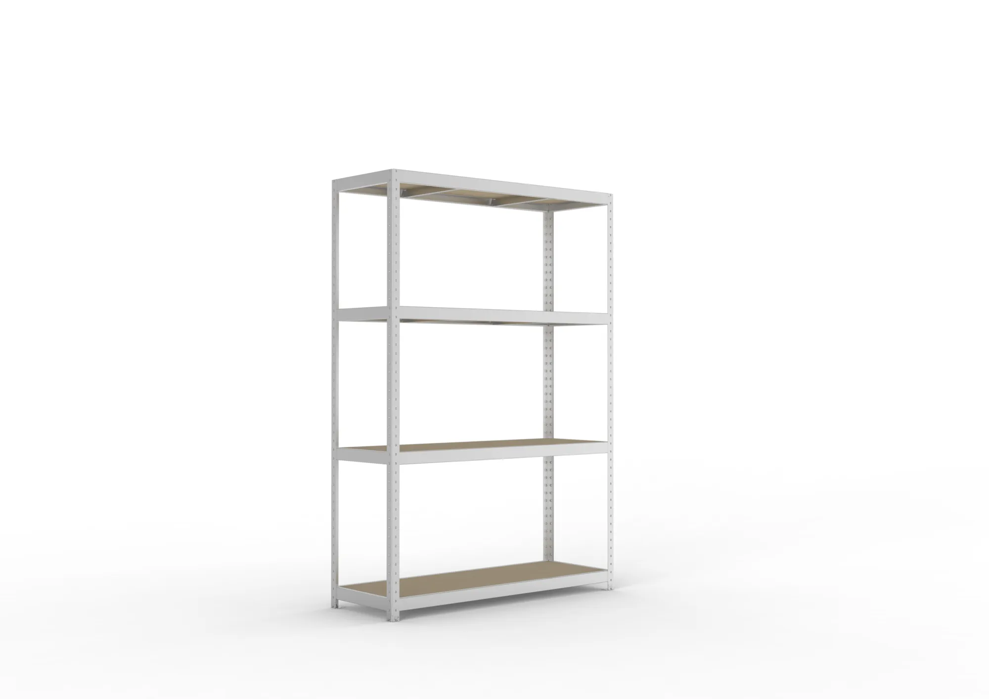 META SPEED-RACK, Weitspannregal, 2470 x 1700 x 600 mm, Fachlast 500 kg, Spanplattenböden, 4 Ebenen – Ansicht in Blickhöhe