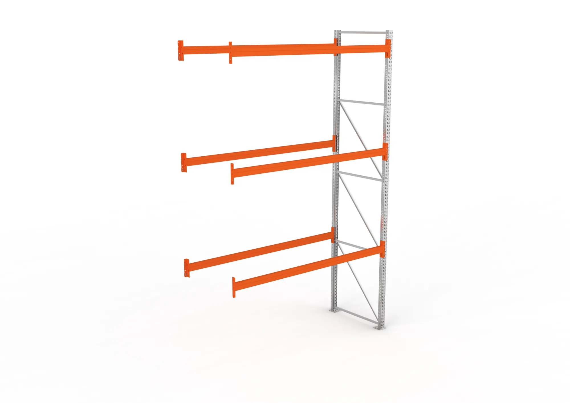 META MULTIPAL, Palettenregal, Anbauregal, 4400 x 2700 x 1100 mm, Fachlast 780 kg, 4 Ebenen, 12 Paletten, verzinkt – Ansicht von oben