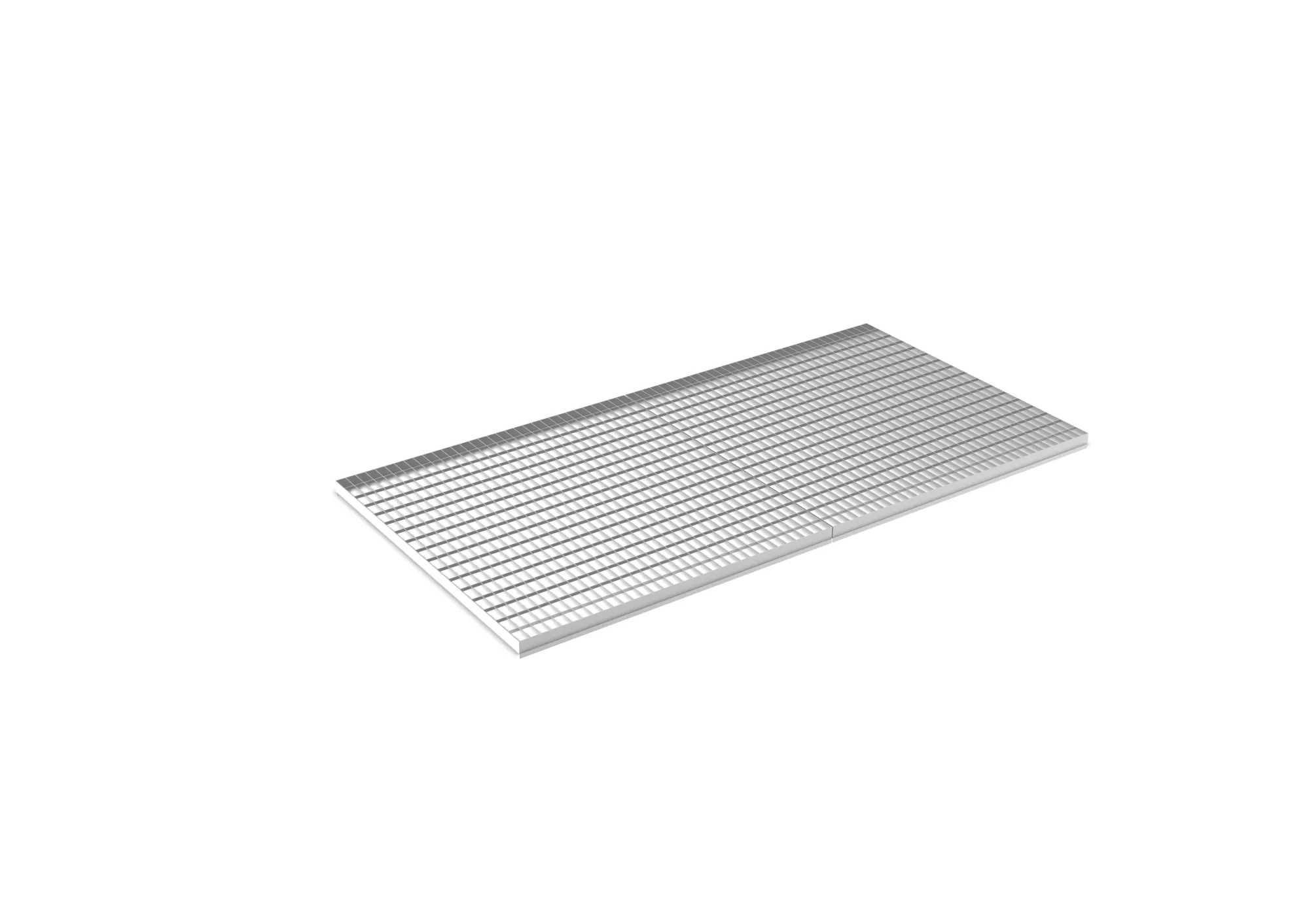 META MULTIPAL, Gitterrostboden aufgelegt, 2225 x 1100 mm, 1000 kg/m², feuerverzinkt – Ansicht in Blickhöhe