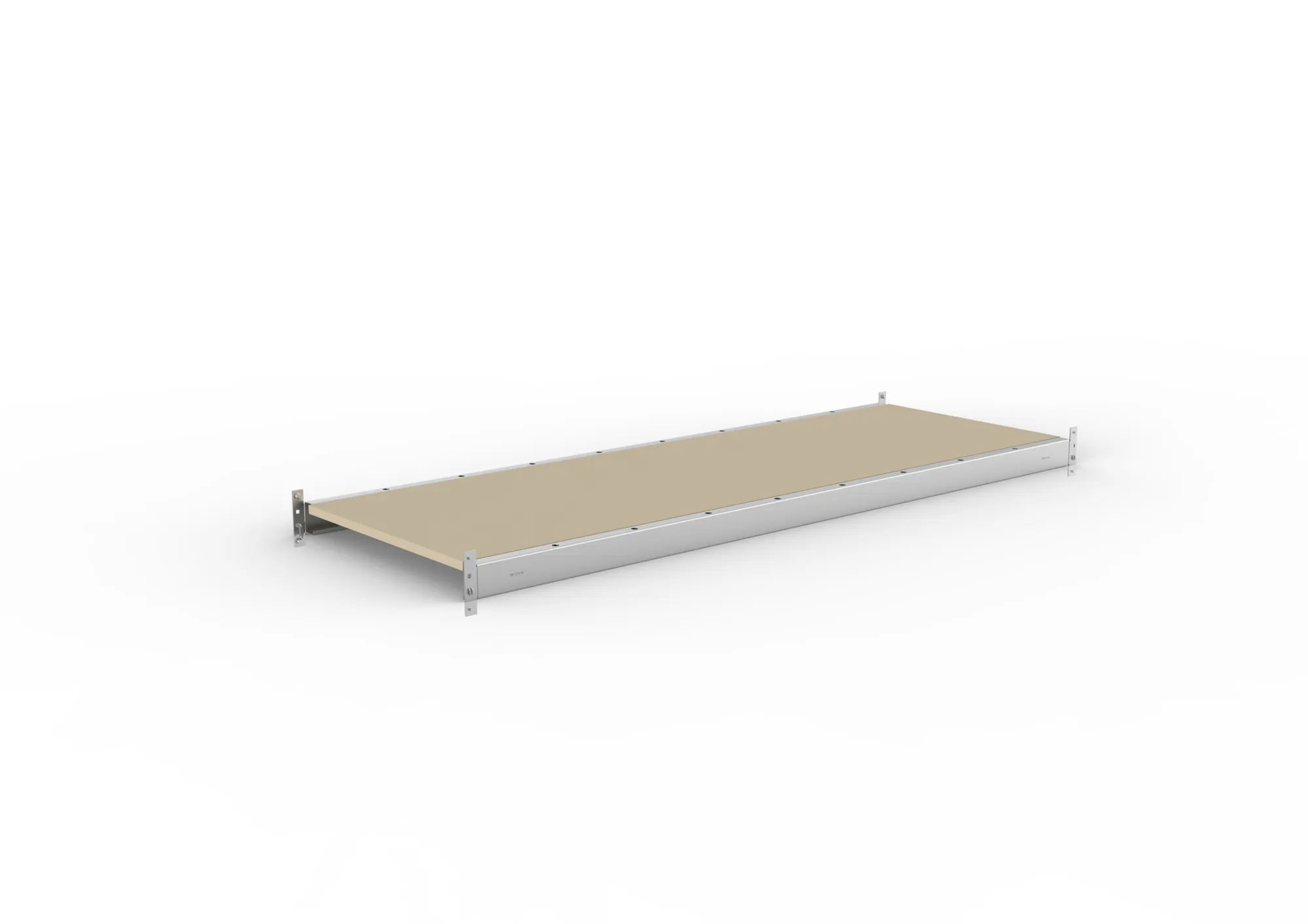 META MINI-RACK, Zusatzboden Spanplatte, 1800 x 650 mm, verzinkt – Ansicht in Blickhöhe