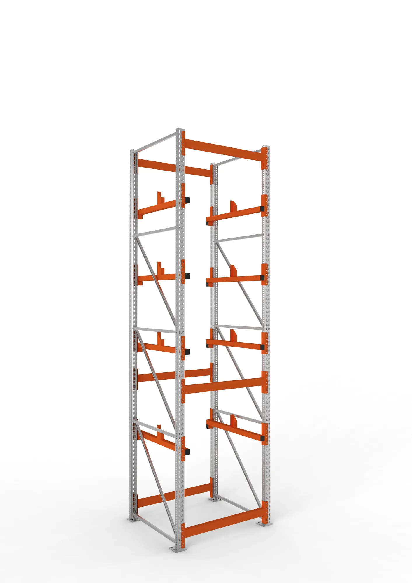 META MULTIPAL, Kabeltrommelregal, Grundregal, 4400 x 1100 x 1100 mm, Feldlast 5500 kg, 2 Ebenen, Typ 1, verzinkt – Ansicht in Blickhöhe