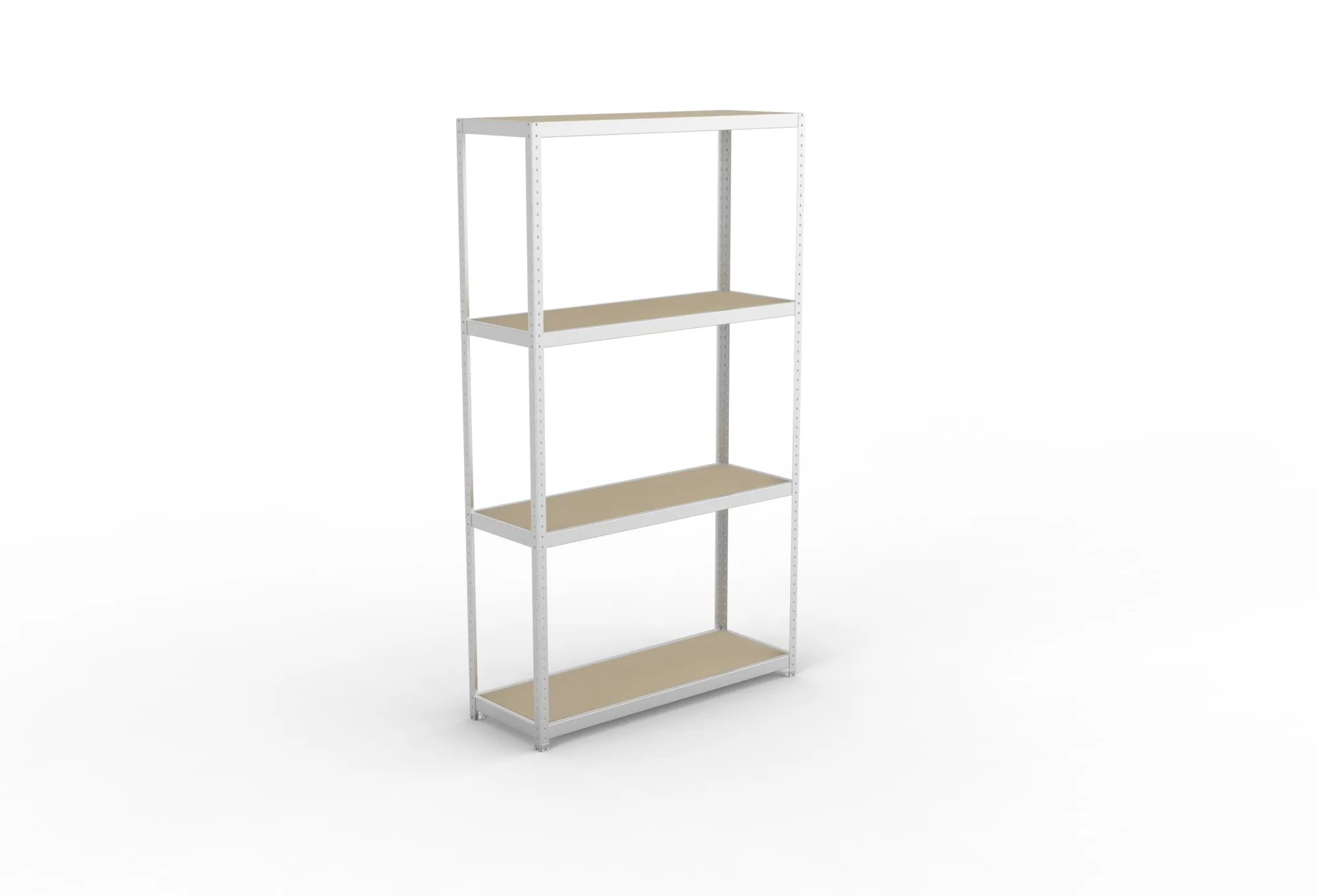 META SPEED-RACK, Weitspannregal, 2970 x 1700 x 600 mm, Fachlast 500 kg, Spanplattenböden, 4 Ebenen – Ansicht von oben