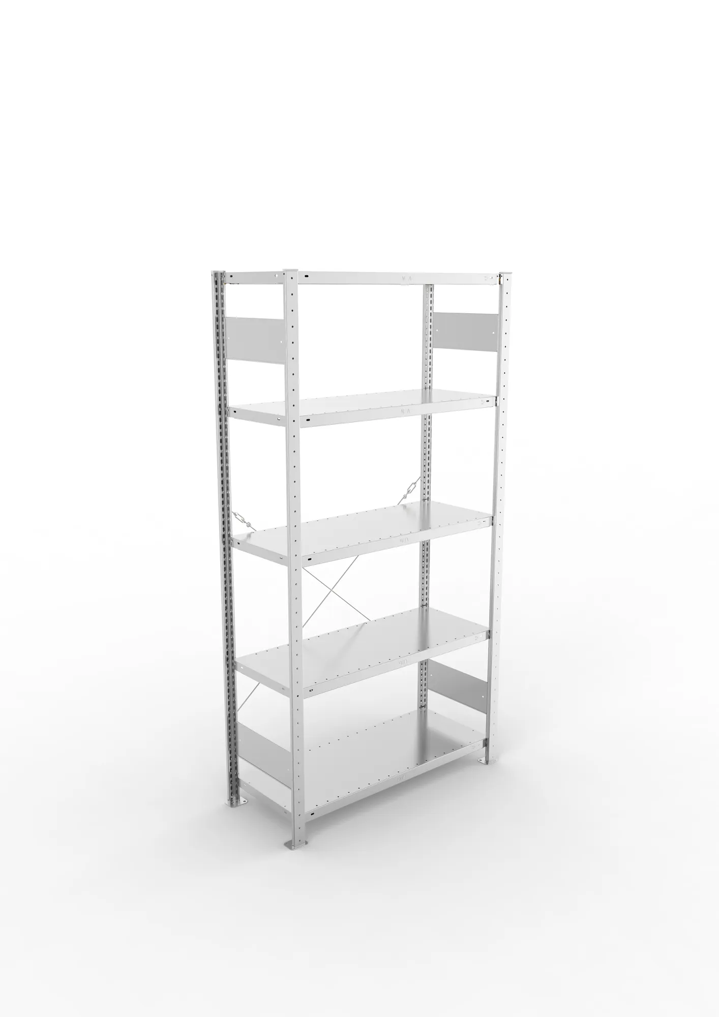 META CLIP, Fachbodenregal, Grundregal, 2000 x 1000 x 400 mm, Fachlast 150 kg, 5 Ebenen, verzinkt – Ansicht von oben