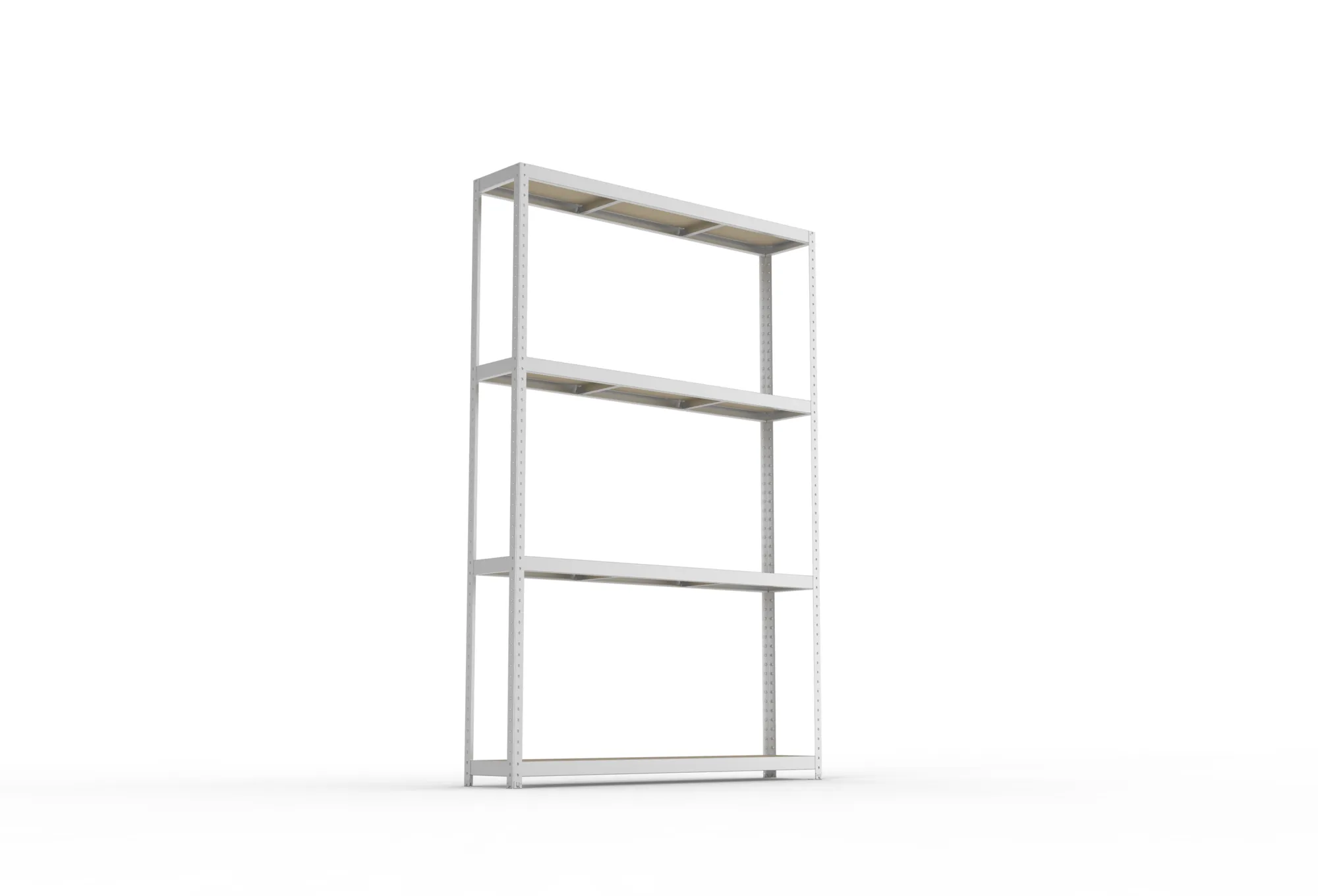 META SPEED-RACK, Weitspannregal, 2970 x 2000 x 400 mm, Fachlast 500 kg, Spanplattenböden, 4 Ebenen – Ansicht von unten
