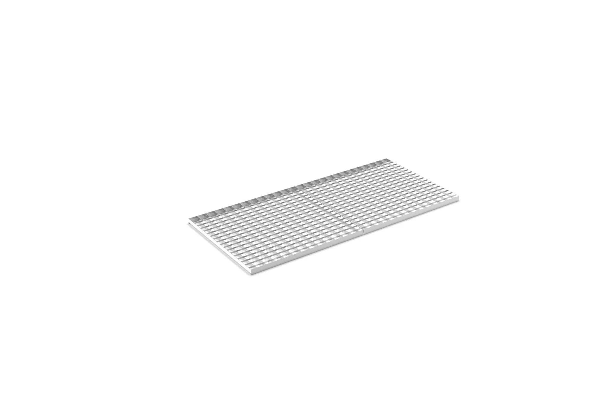 META MULTIPAL, Gitterrostboden aufgelegt, 1825 x 800 mm, 500 kg/m², feuerverzinkt – Ansicht in Blickhöhe