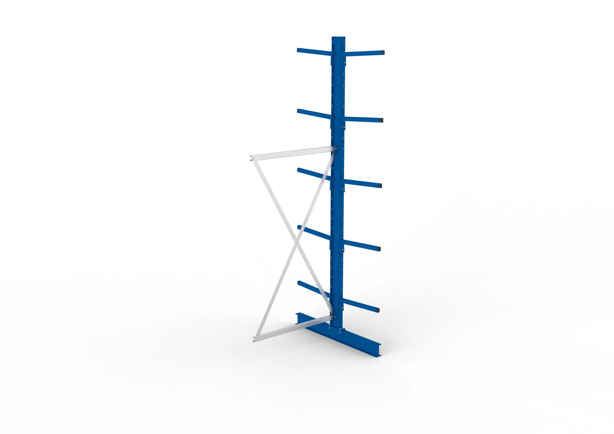 META MULTISTRONG L, Kragarmregal, Anbauregal, 3000 x 1000 x 500 mm, Armlast 175 kg, doppelseitig, 5+1 Ebenen – Ansicht von oben