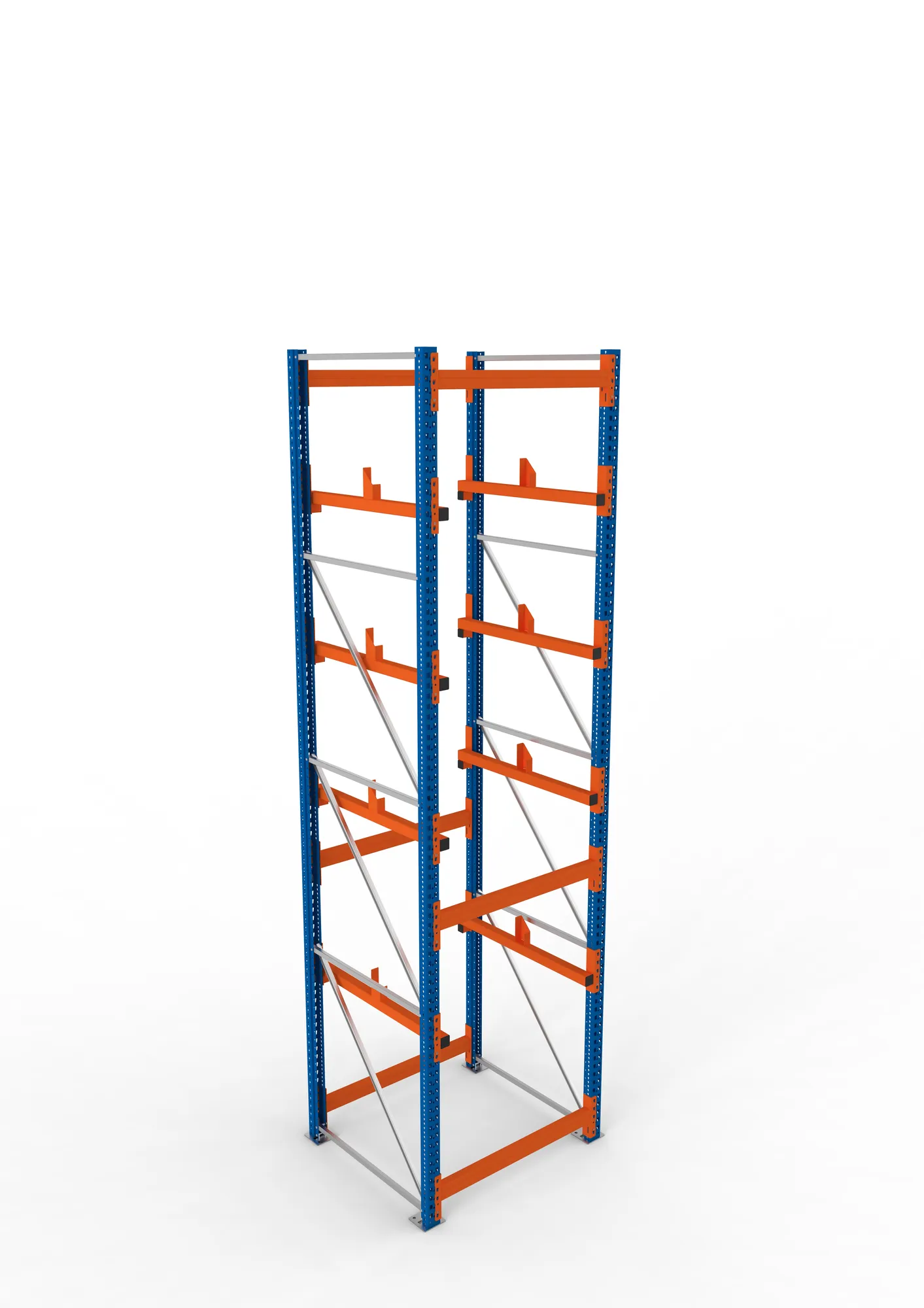 META MULTIPAL, Kabeltrommelregal, Grundregal, 4400 x 1100 x 1100 mm, Feldlast 5500 kg, 2 Ebenen, Typ 1, RAL 5010 – Ansicht von oben