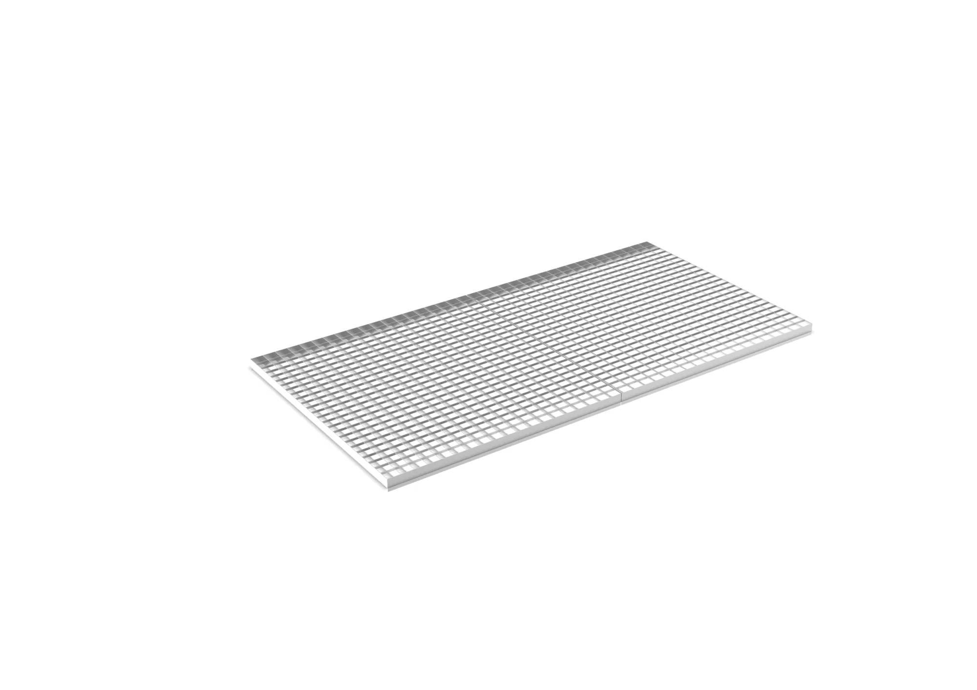 META MULTIPAL, Gitterrostboden aufgelegt, 2225 x 1100 mm, 850 kg/m², feuerverzinkt – Ansicht in Blickhöhe